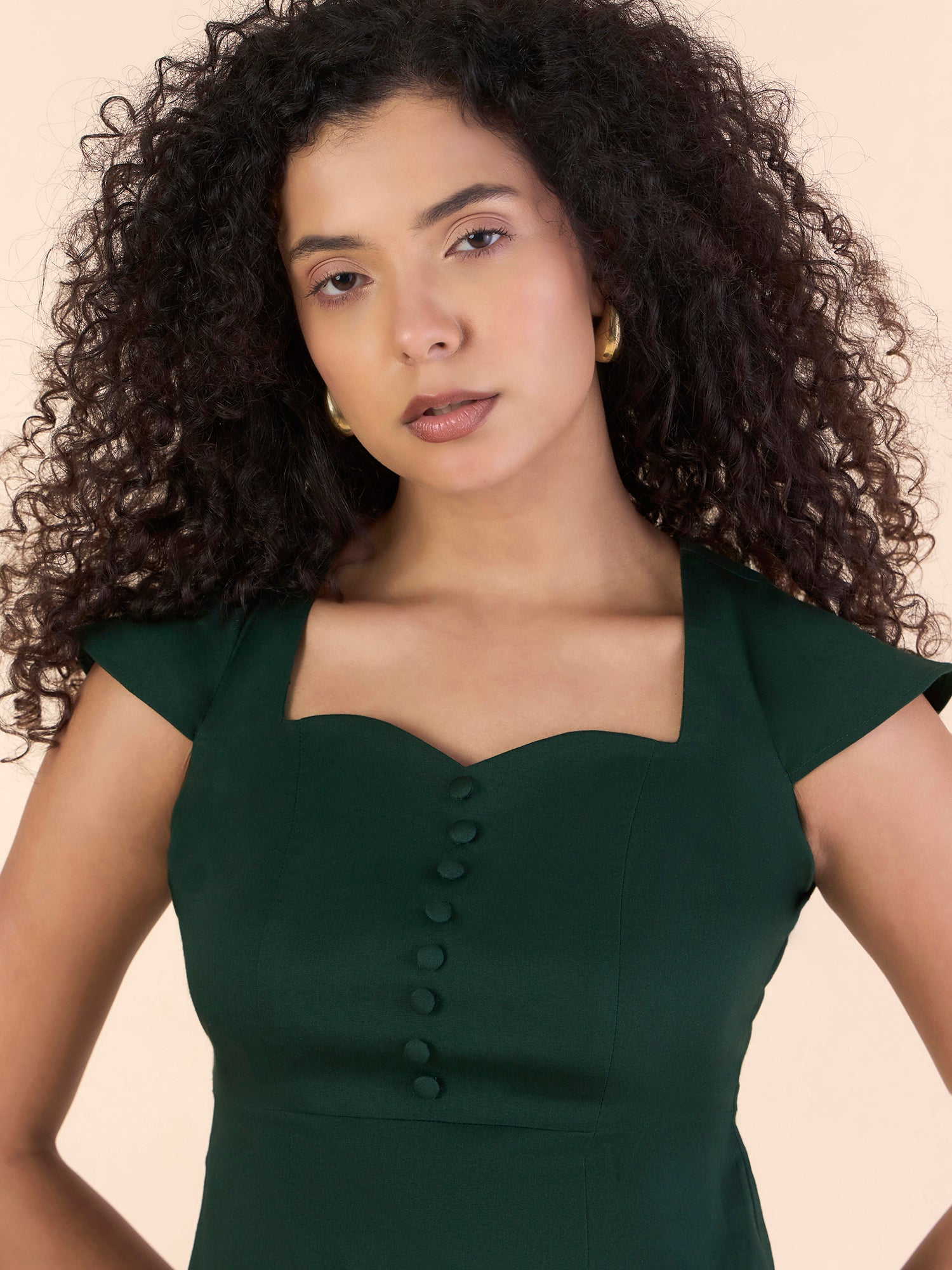 Women Sweetheart-Neck Sleeveless Fit & Flare Cotton Midi Dress