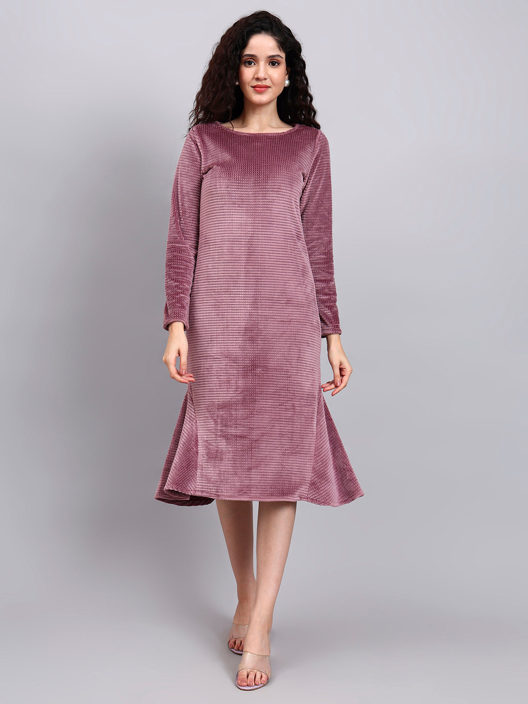 Fish Cut Dusty Pink Dress