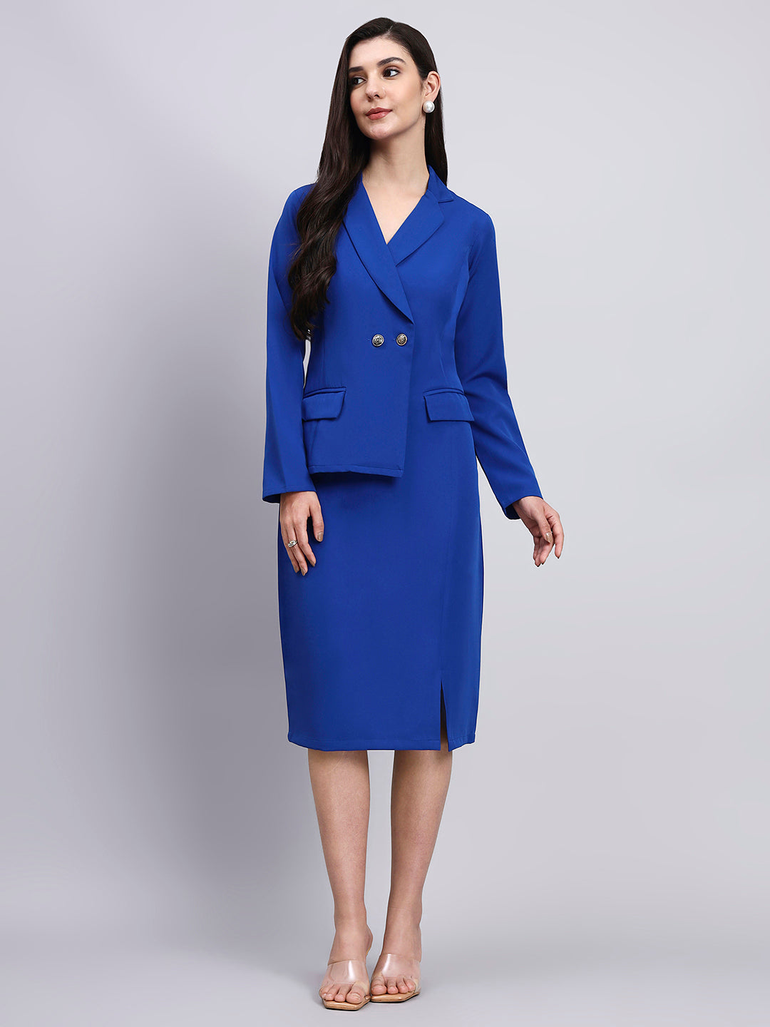 Women Cobalt Blue Blazer Dress Women Cobalt Blue Blazer Dress