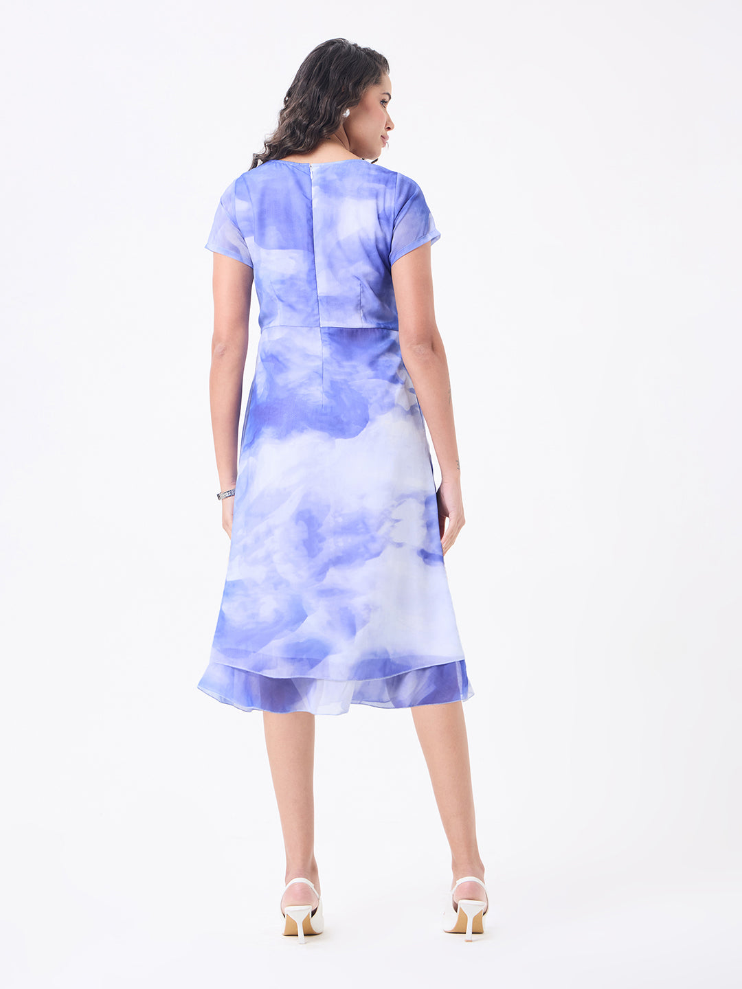 Women Blue Knee Length Curved Dresses