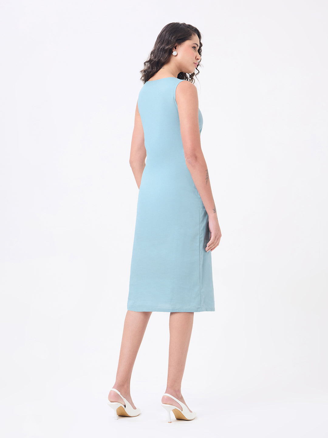 Women Blue Knee Length A-Line Dress