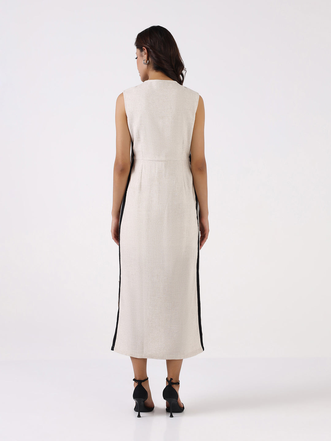 Women Off-White Sheath Maxi Dress