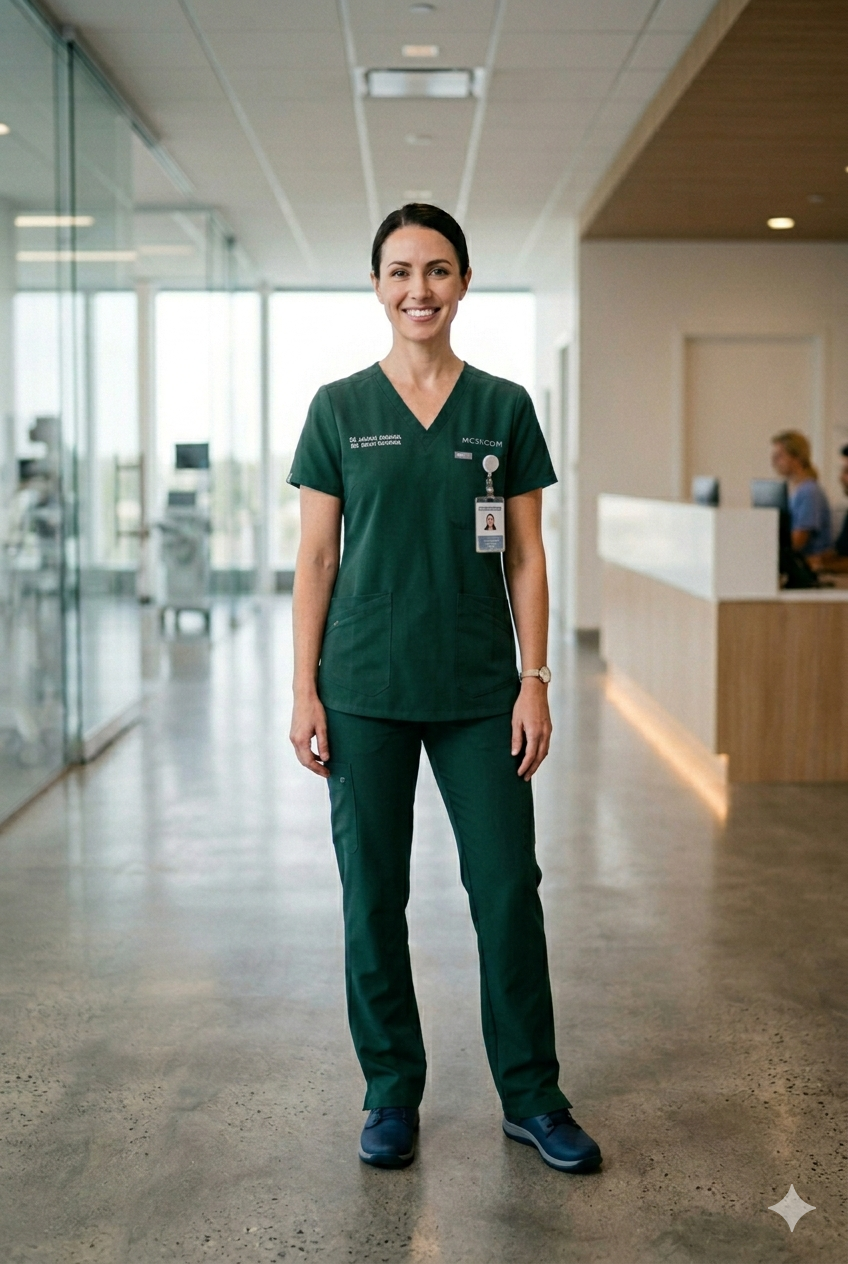 Women Green Scrub Set