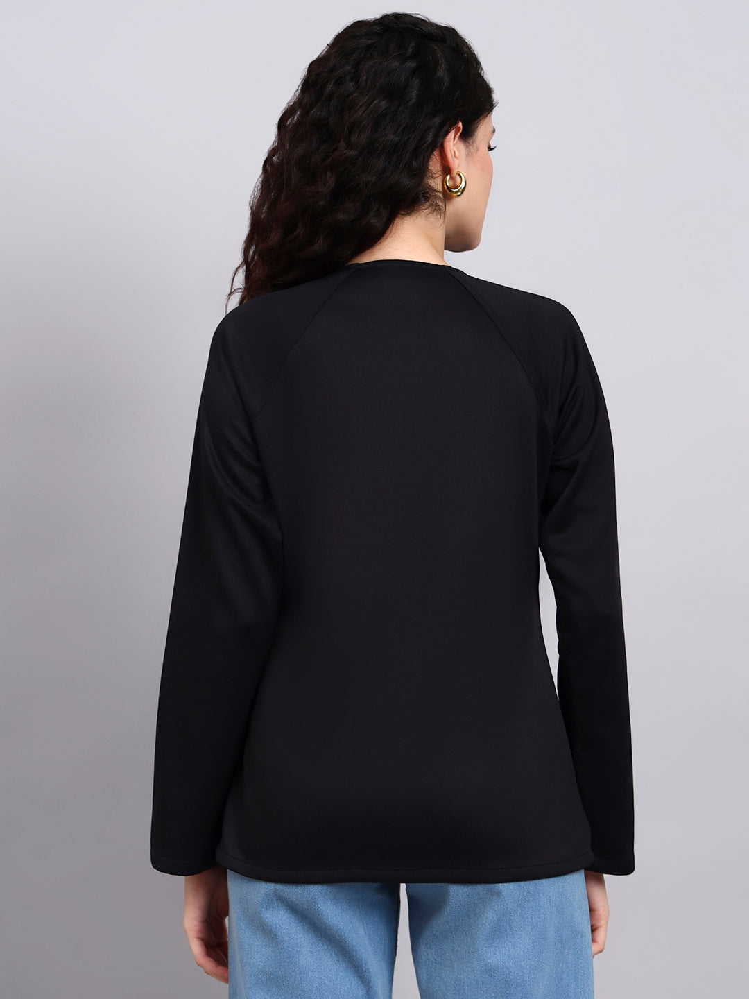 Women Black Utility Zip-Up Jacket