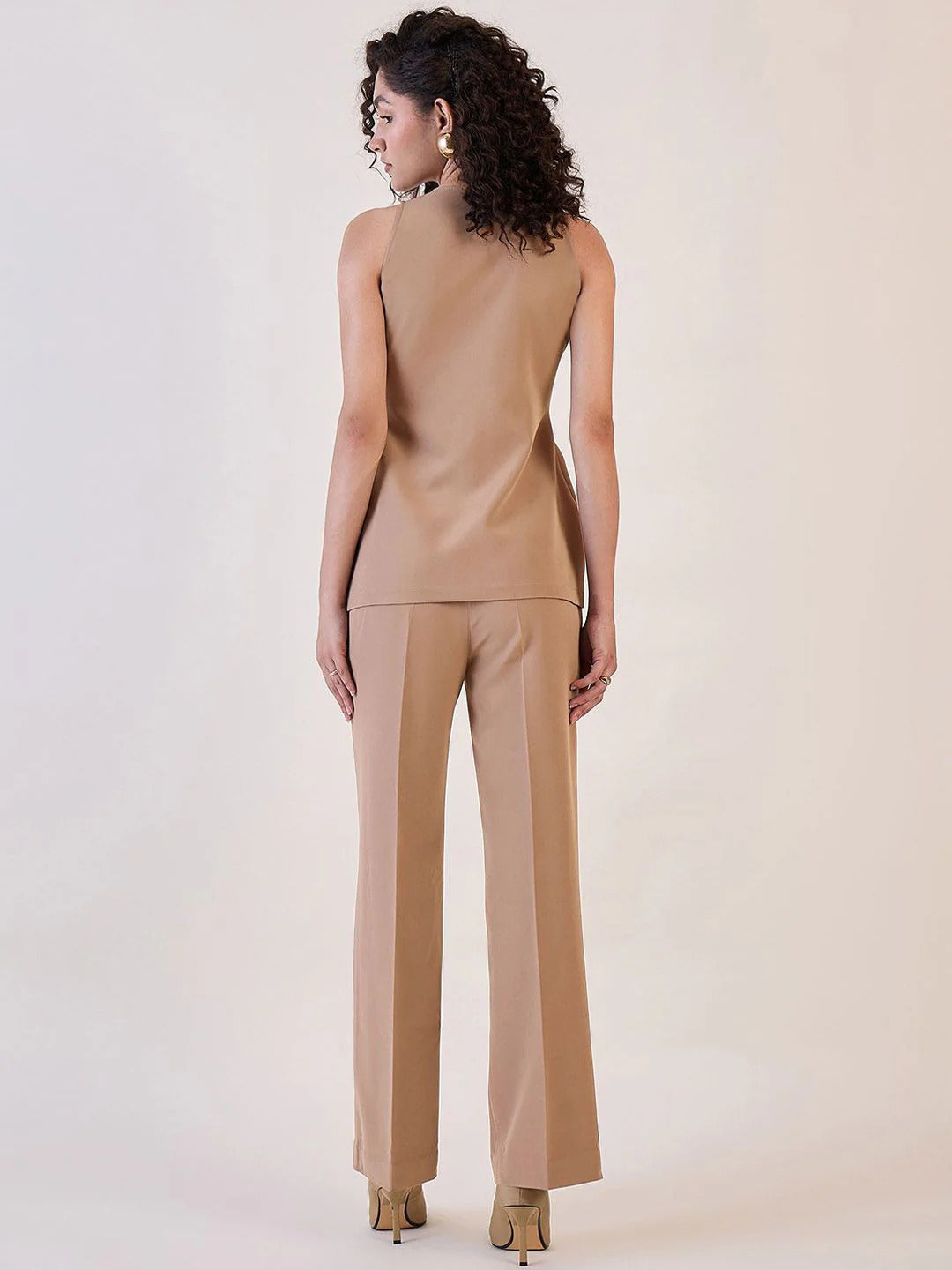 Women V-Neck Sleeveless Top With Trousers