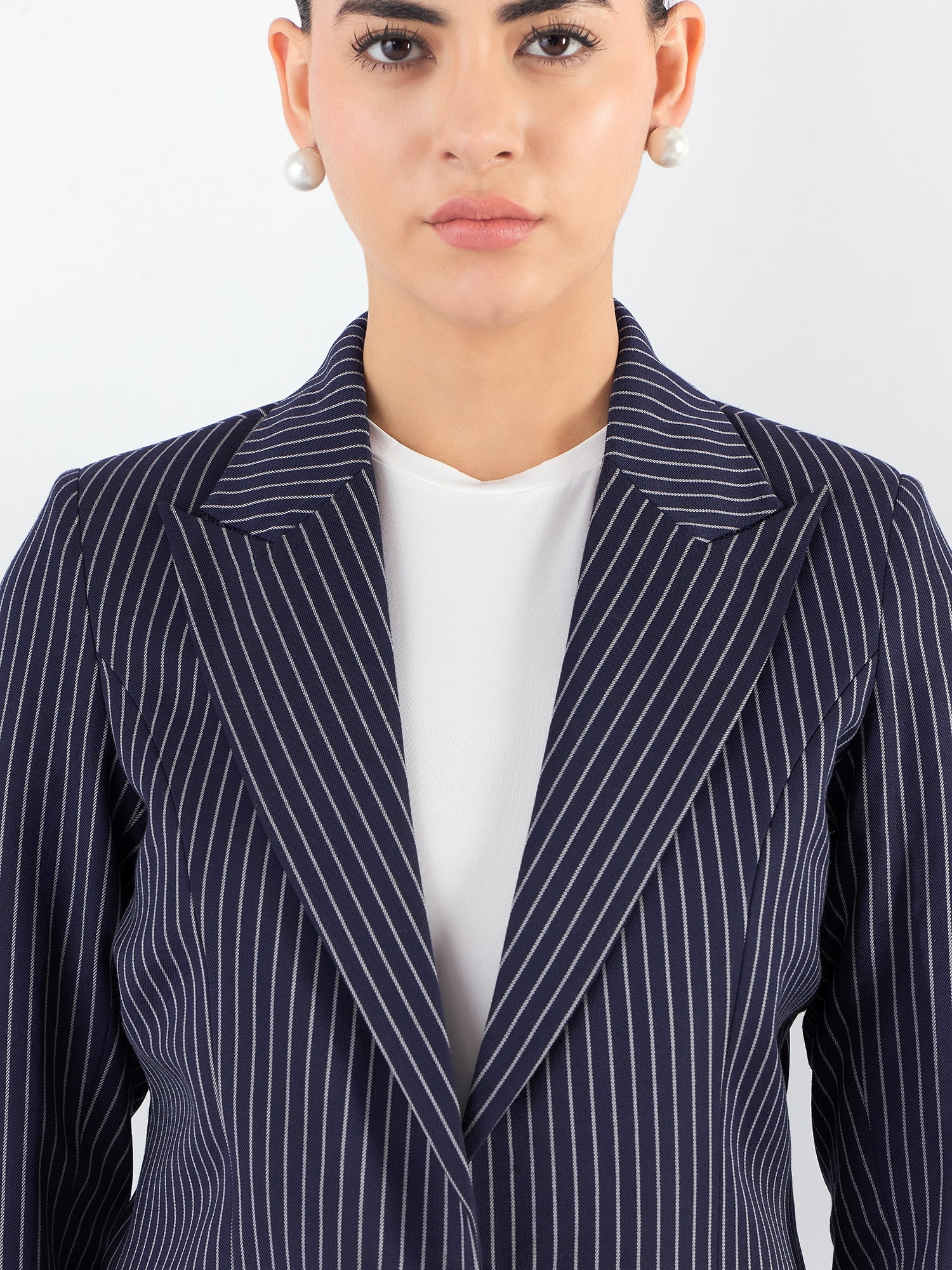 Women Striped Single-Breasted Formal Suit