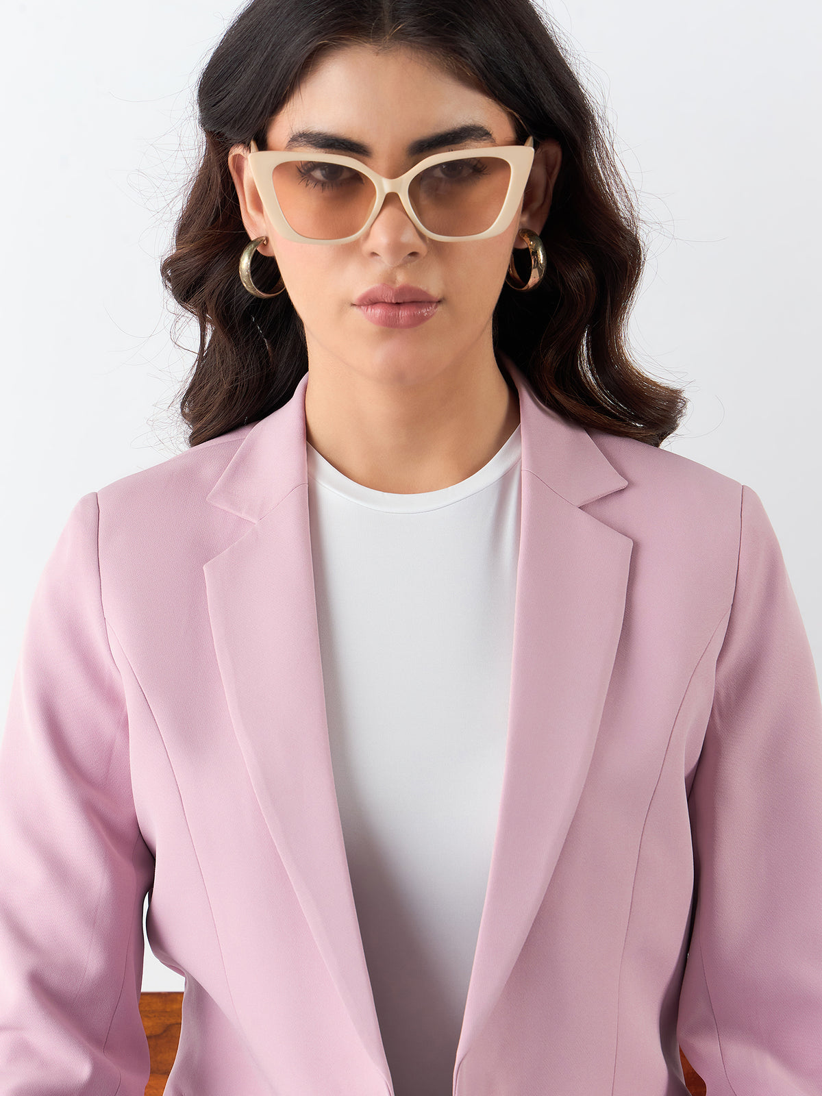 Women Peach Tailored-Fit Single-Breasted Three-Piece Formal Pantsuit