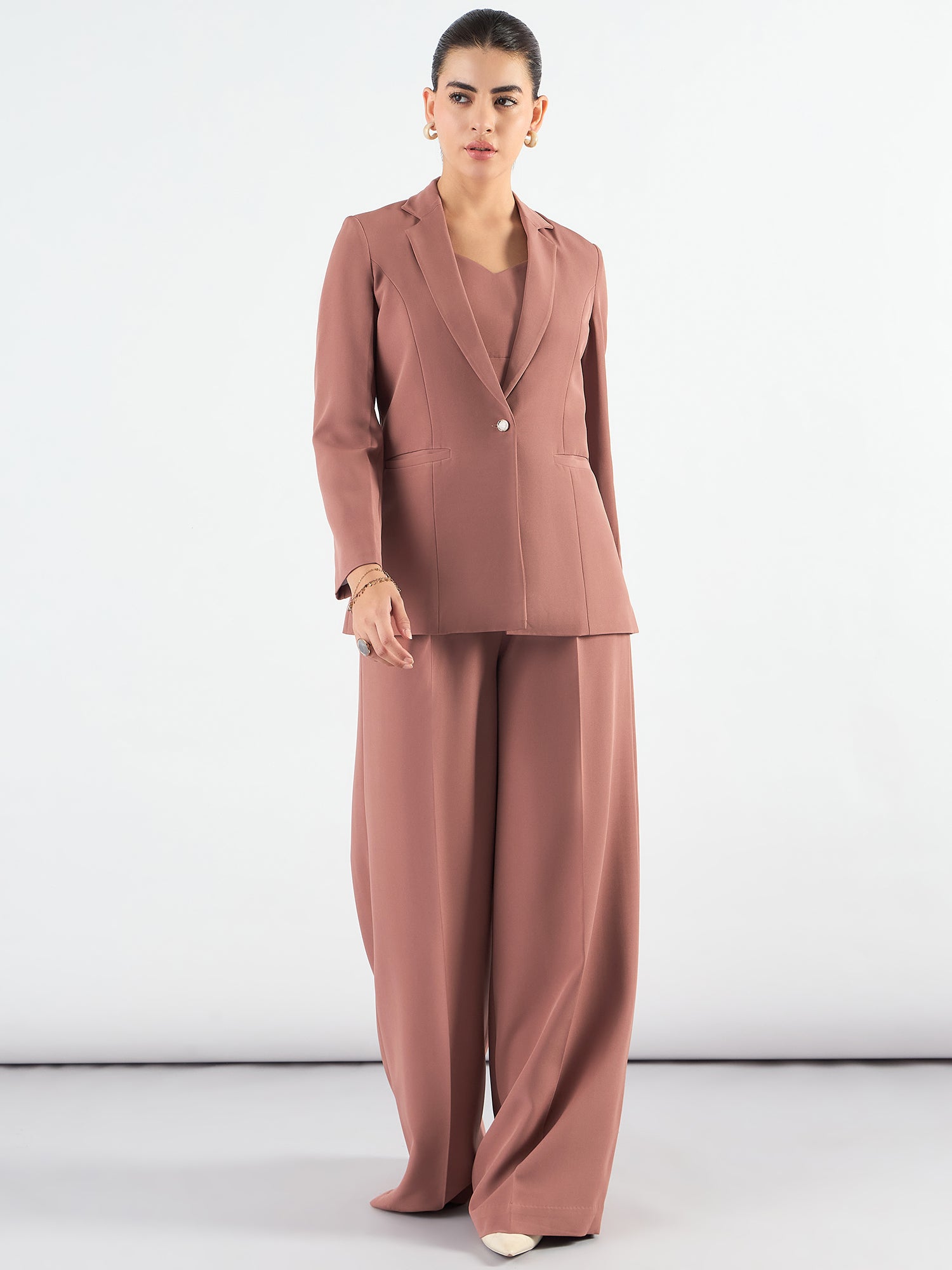 Women Tailored-Fit Single-Breasted Three-Piece Suits