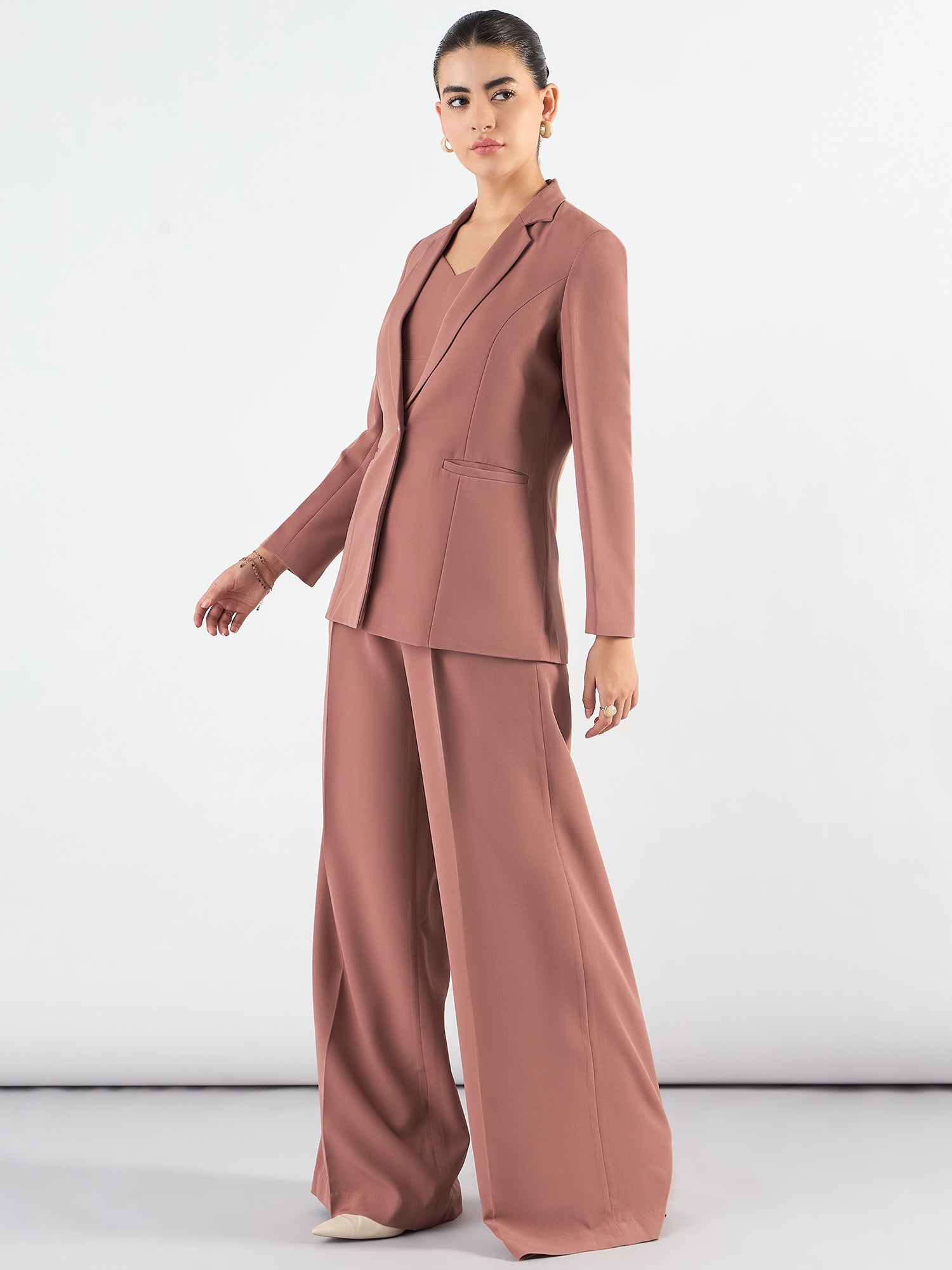 Women Tailored-Fit Single-Breasted Three-Piece Suits