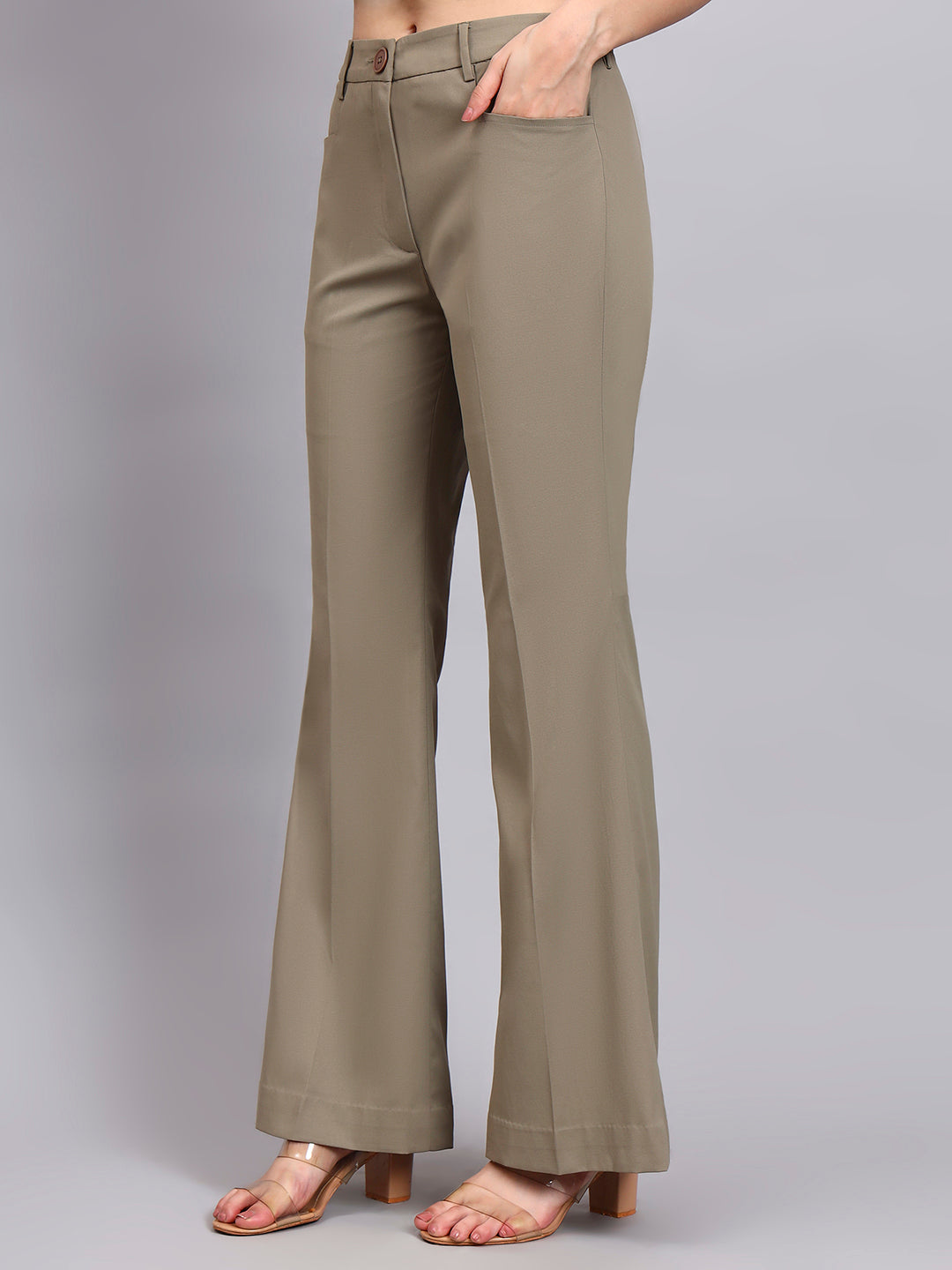 Stretch-Fit Pastel Fern Green Power Suit with Sharp Notch Collar