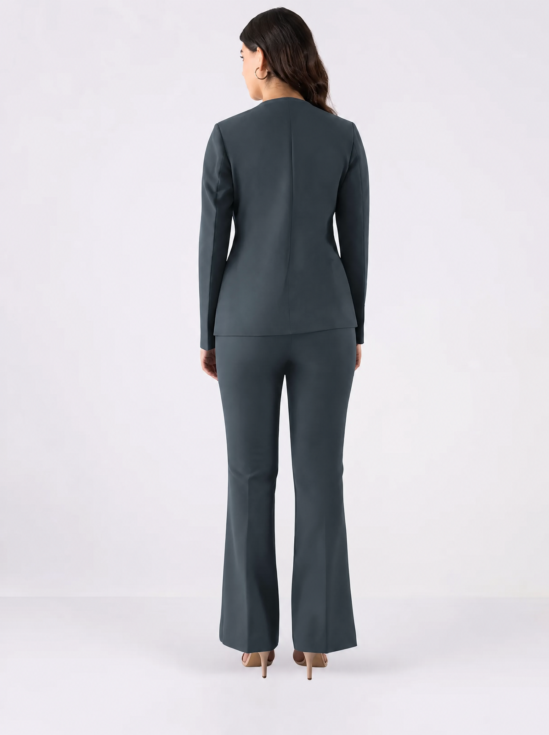 Womens Grey Formal Pantsuit