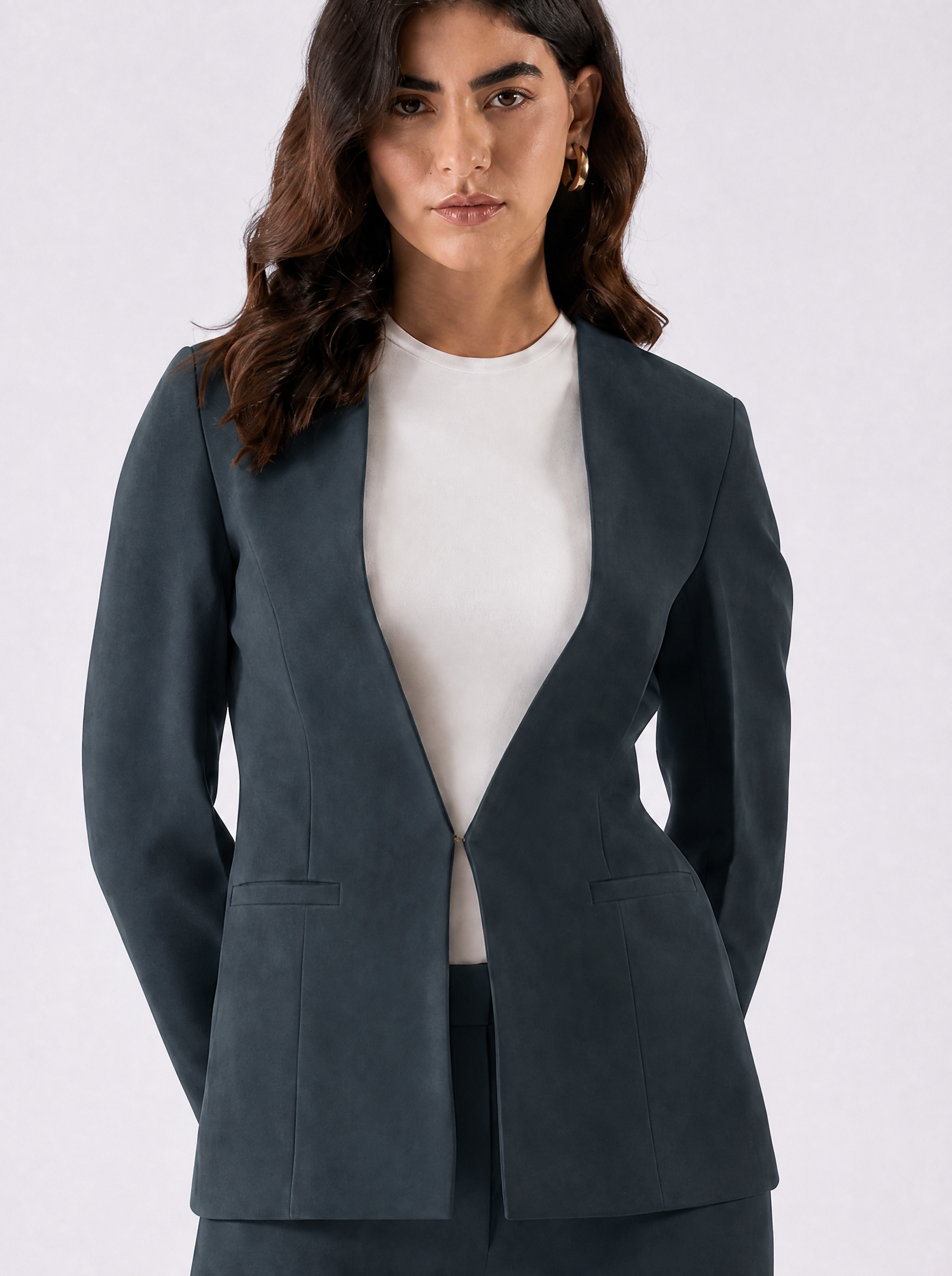 Womens Grey Formal Pantsuit