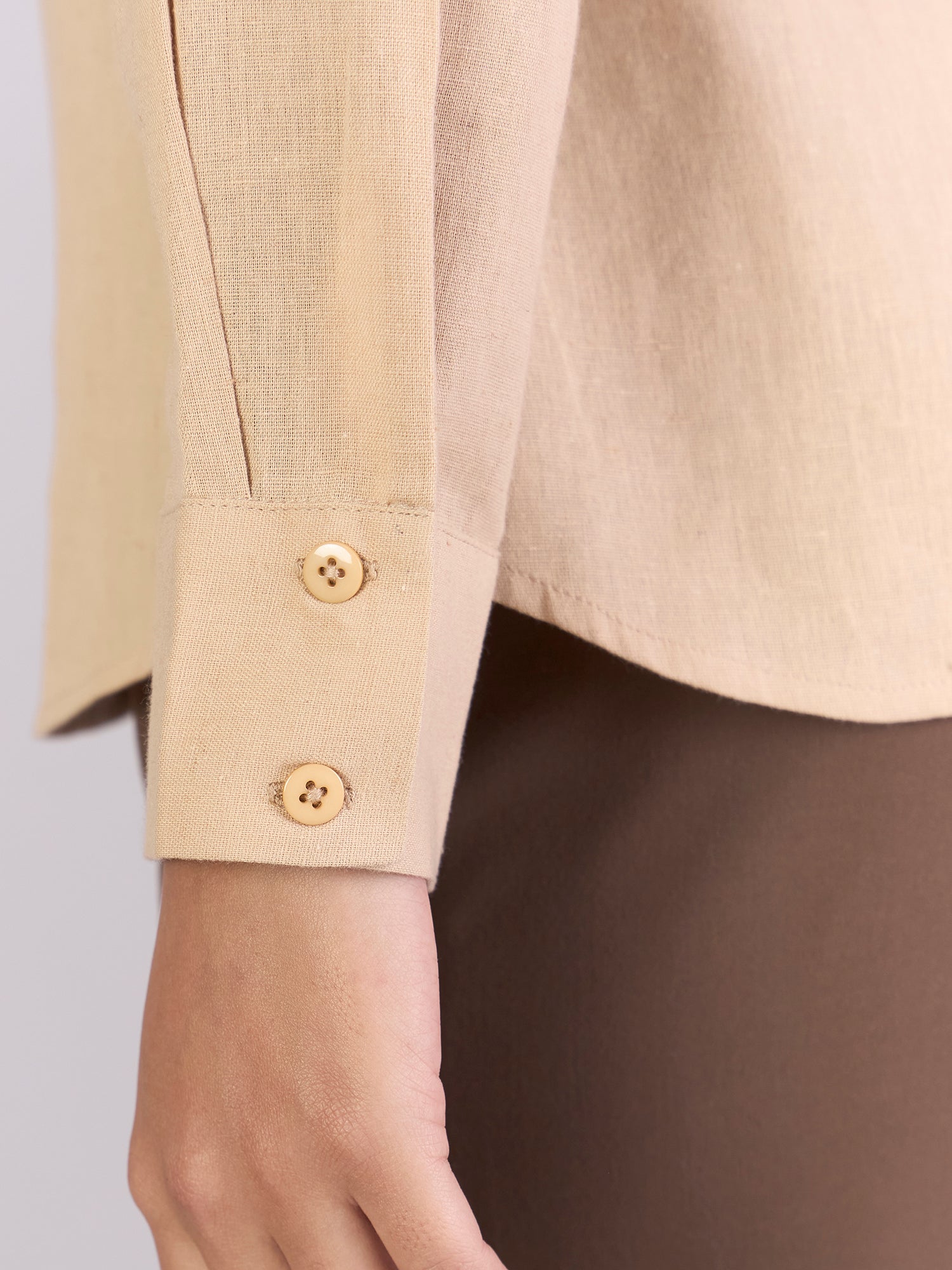 Beige Lightweight Pure-Cotton Relax-Fit Shirt