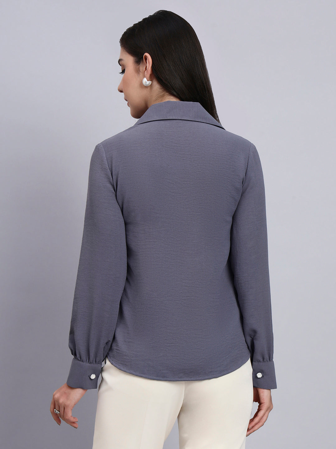 Women Modern Vertical Seam Detailing Full Sleeve Shirt