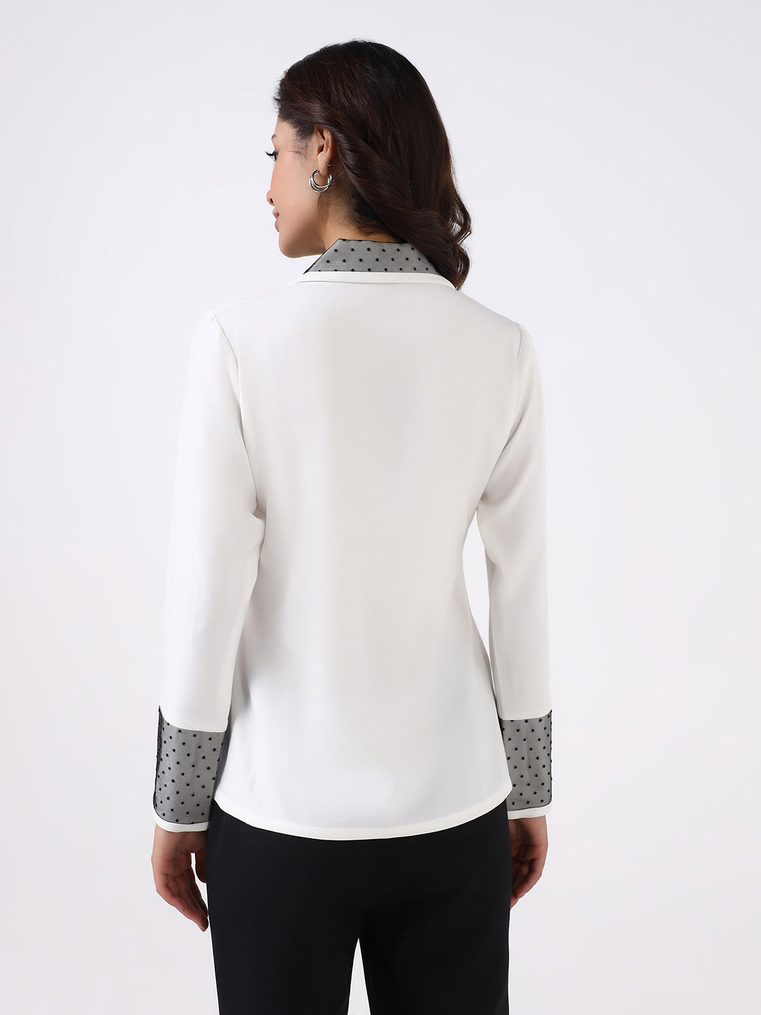 Women Classic white shirt with black flared Trousers