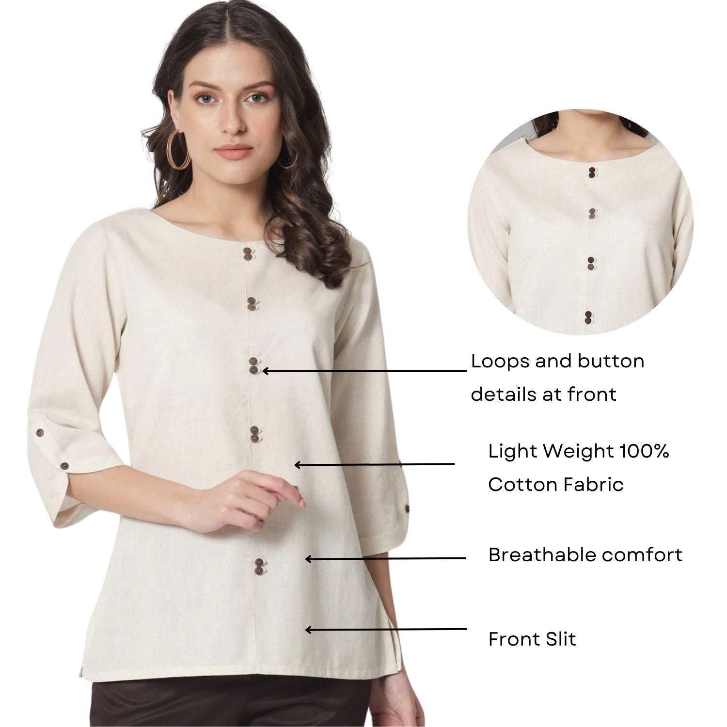 Women Solid Boat Neck Cotton Top