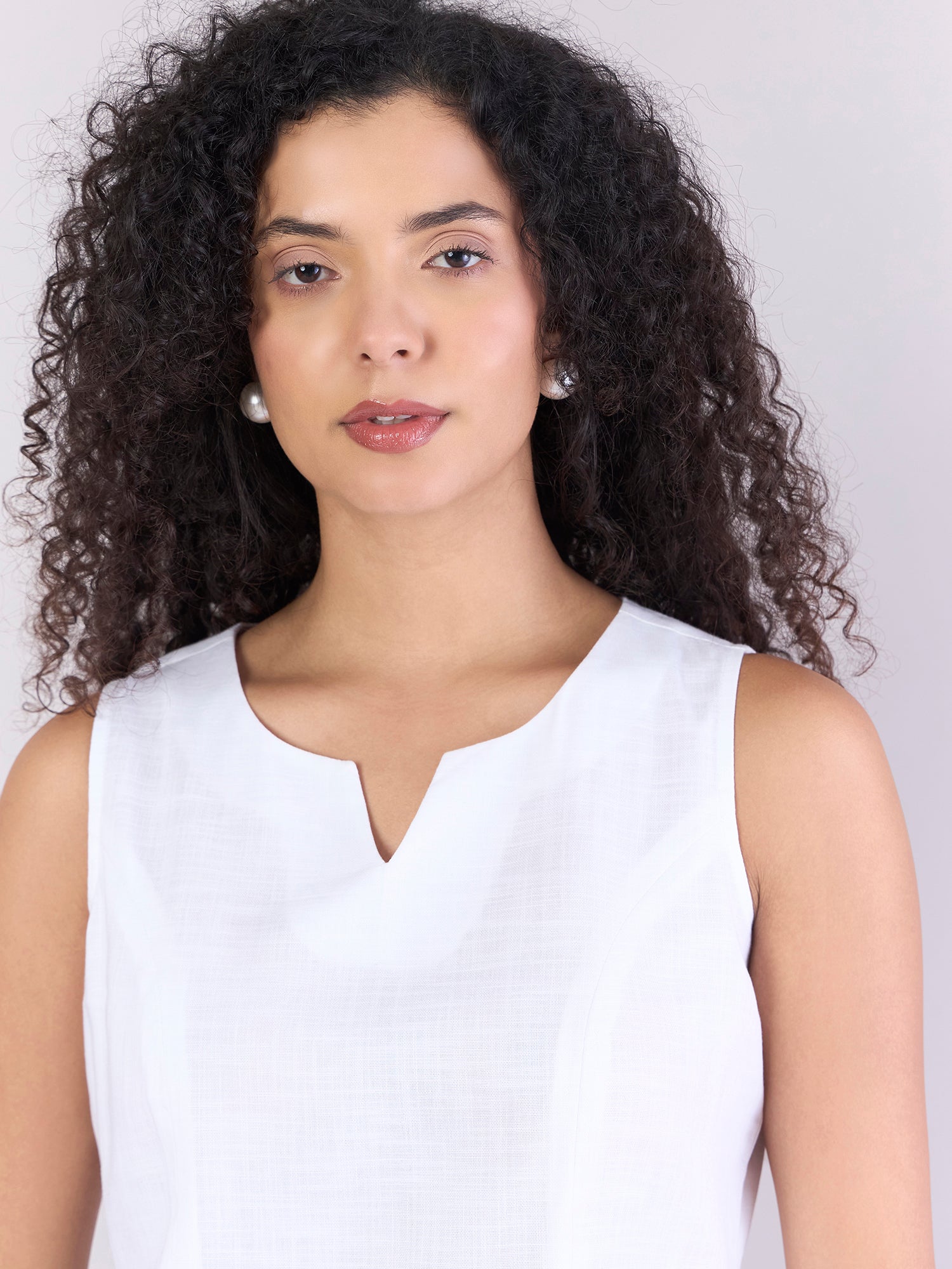 Women Princess Panel Cotton Top with Slit Detail