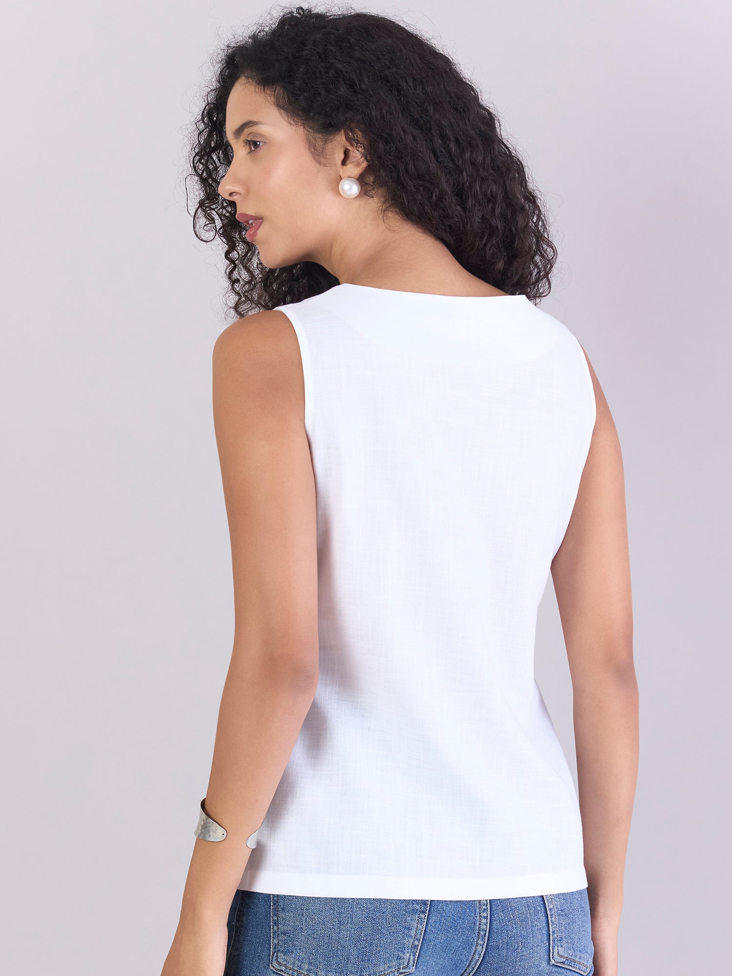 Women Princess Panel Cotton Top with Slit Detail