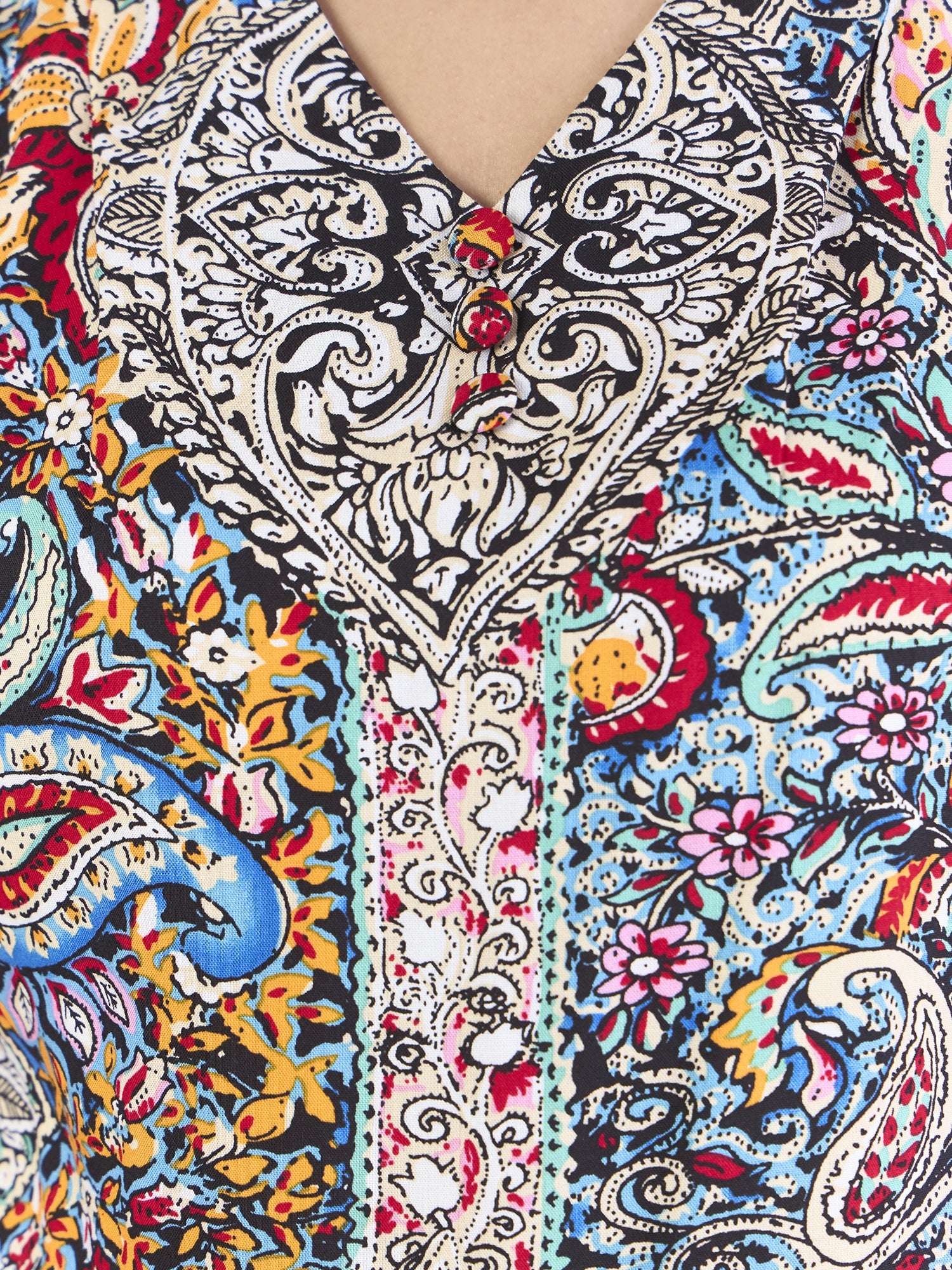 Women Modern Casual Floral Rayon Top With Pleated Details