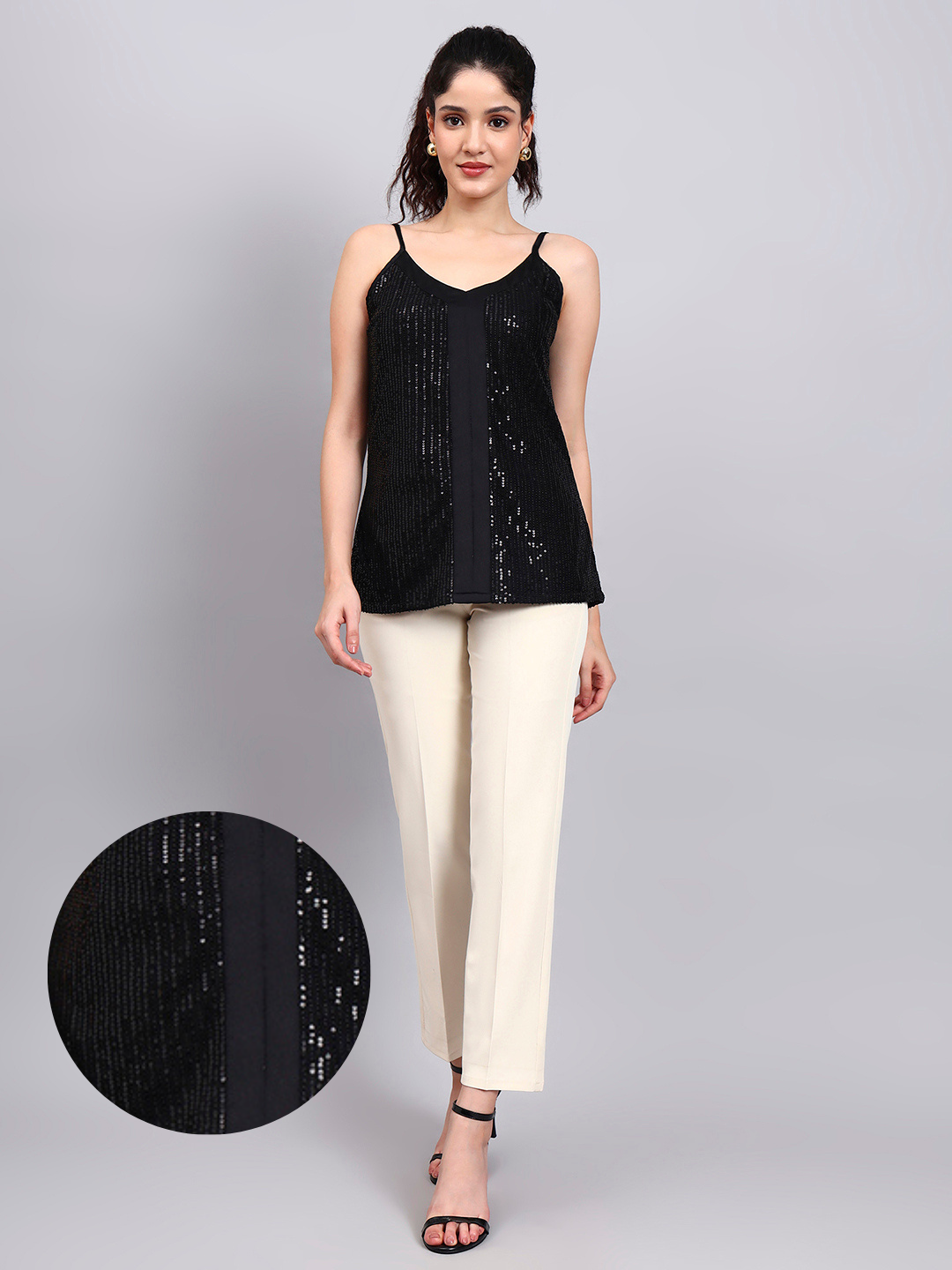 Black Sequence Camisole