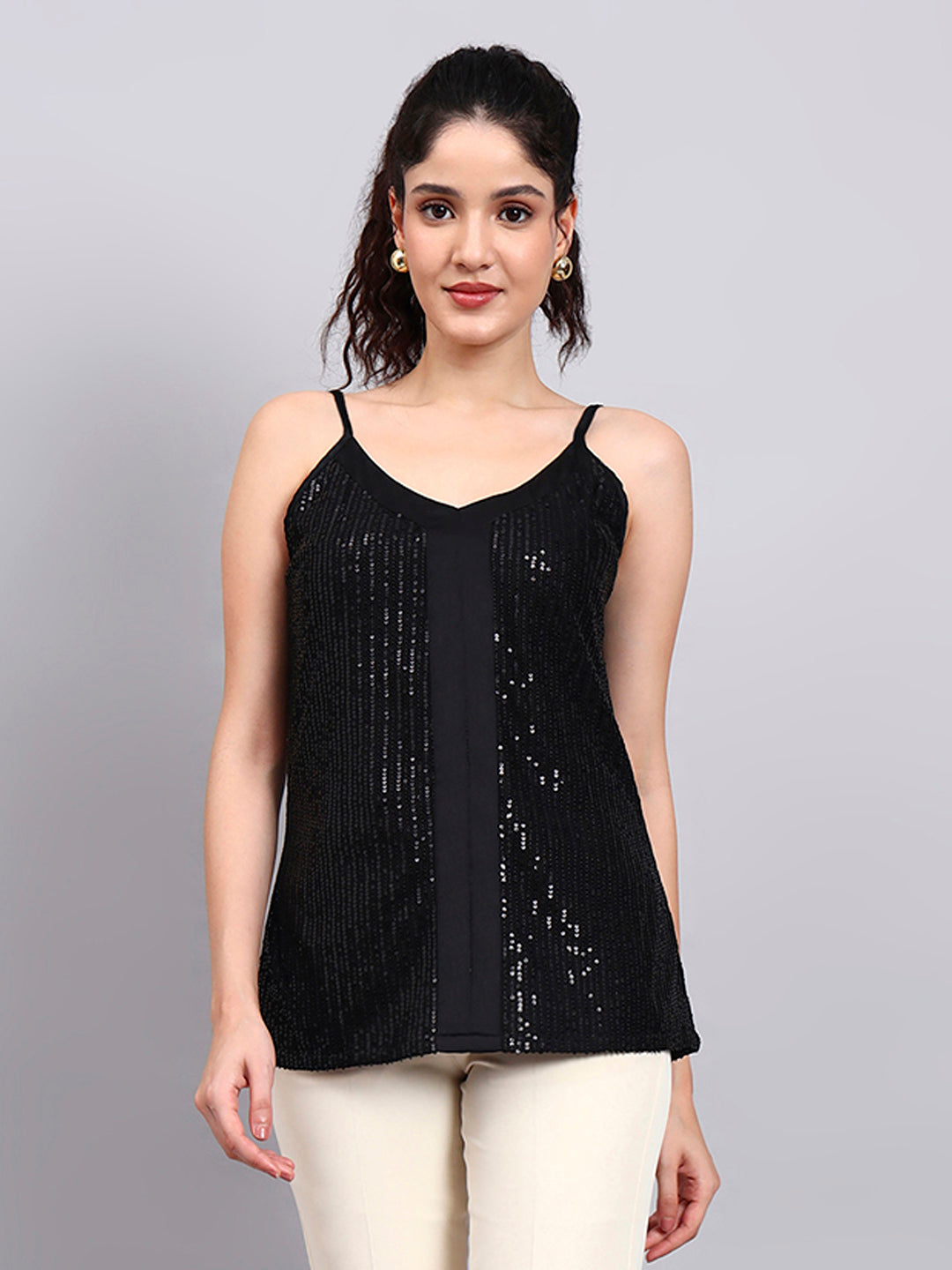 Black Sequence Camisole