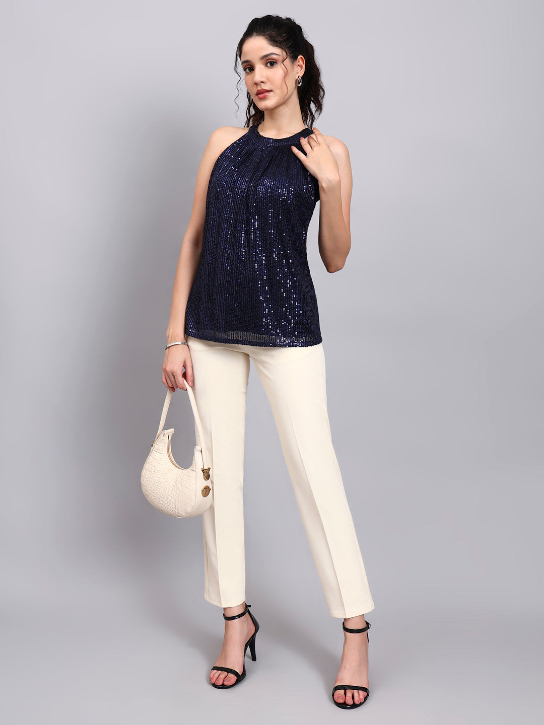Halter Neck Sequence Camisole