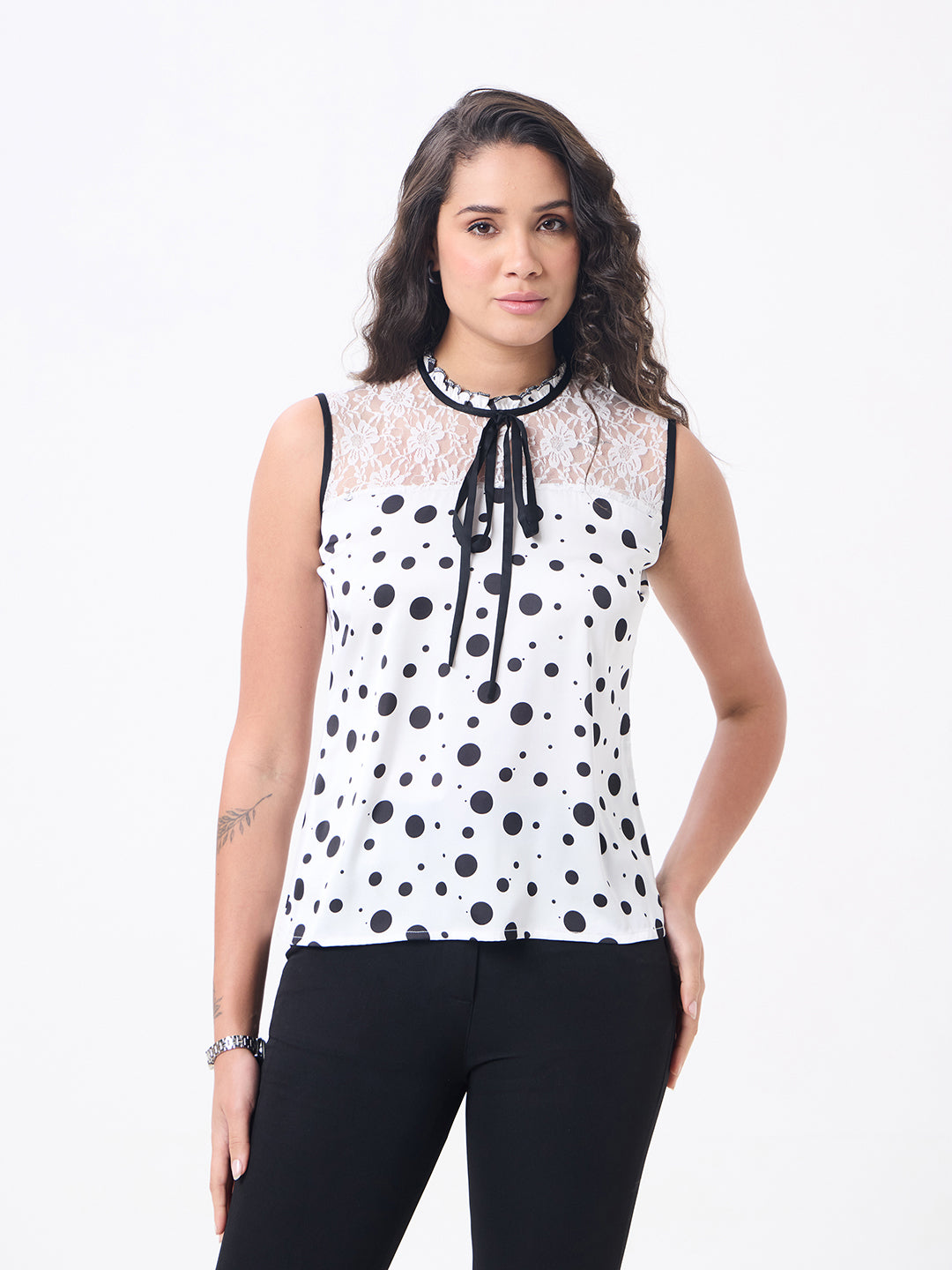 Women White Printed Tops