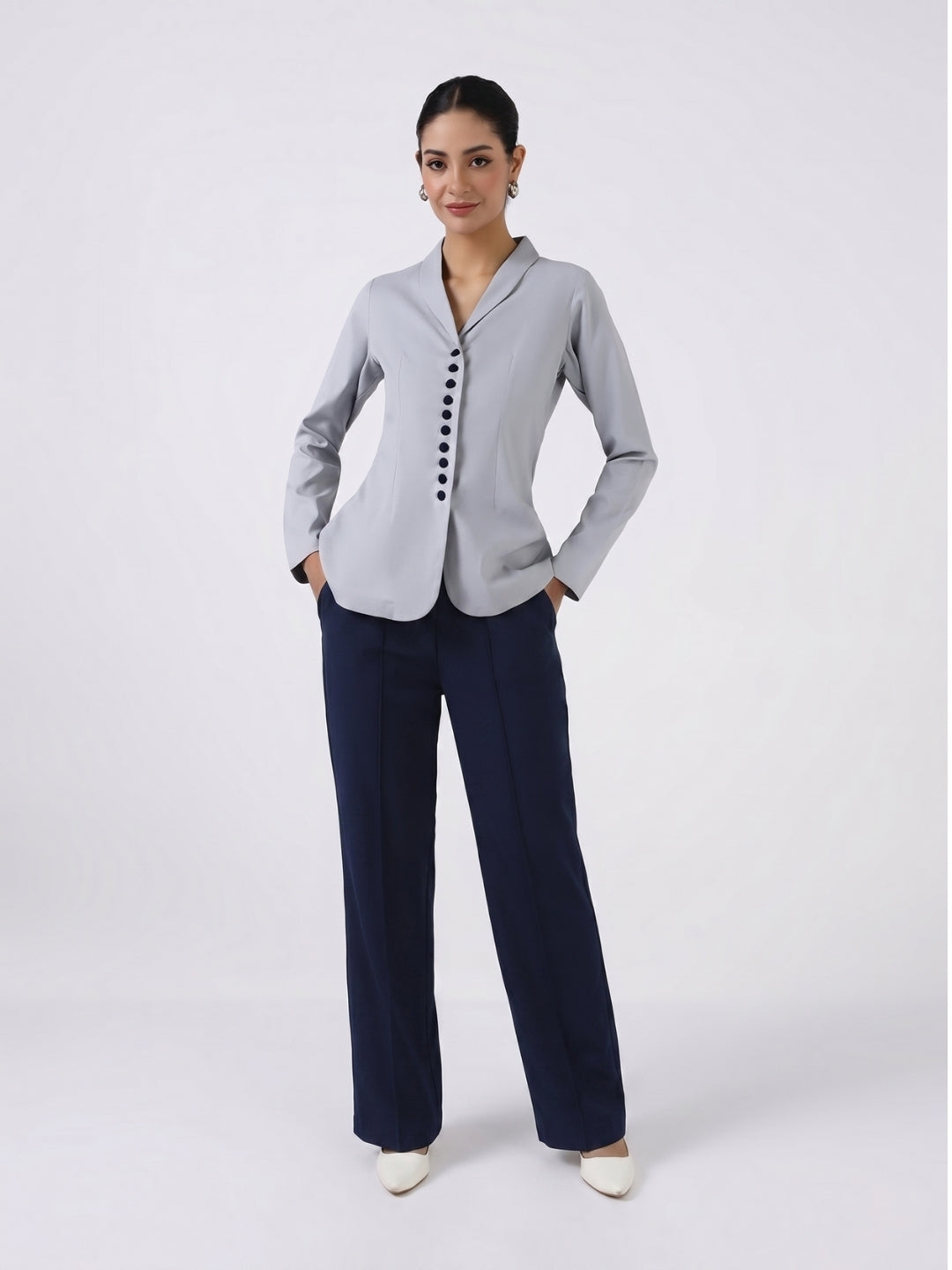 Women Silver Dust Grey Top