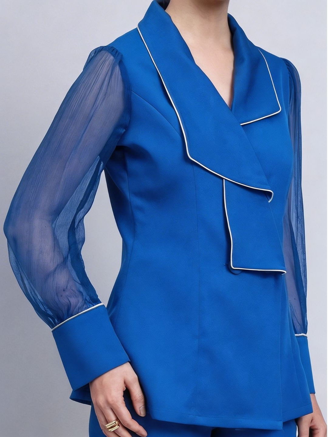 Women Ink Blue Structured Top