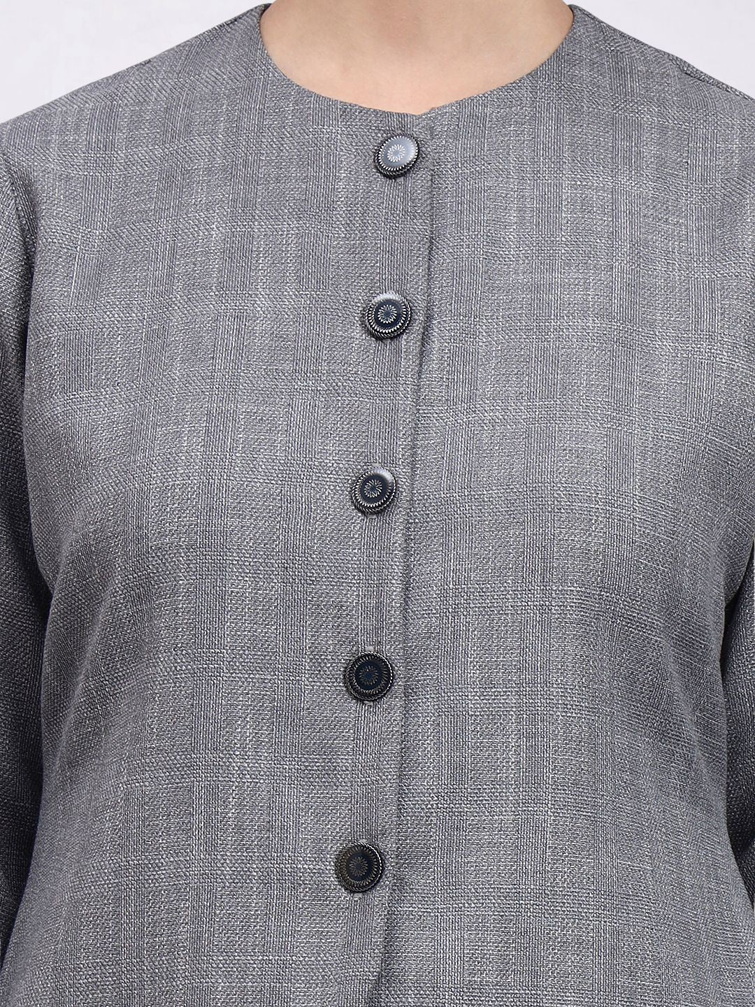 Women Grey Textured Top