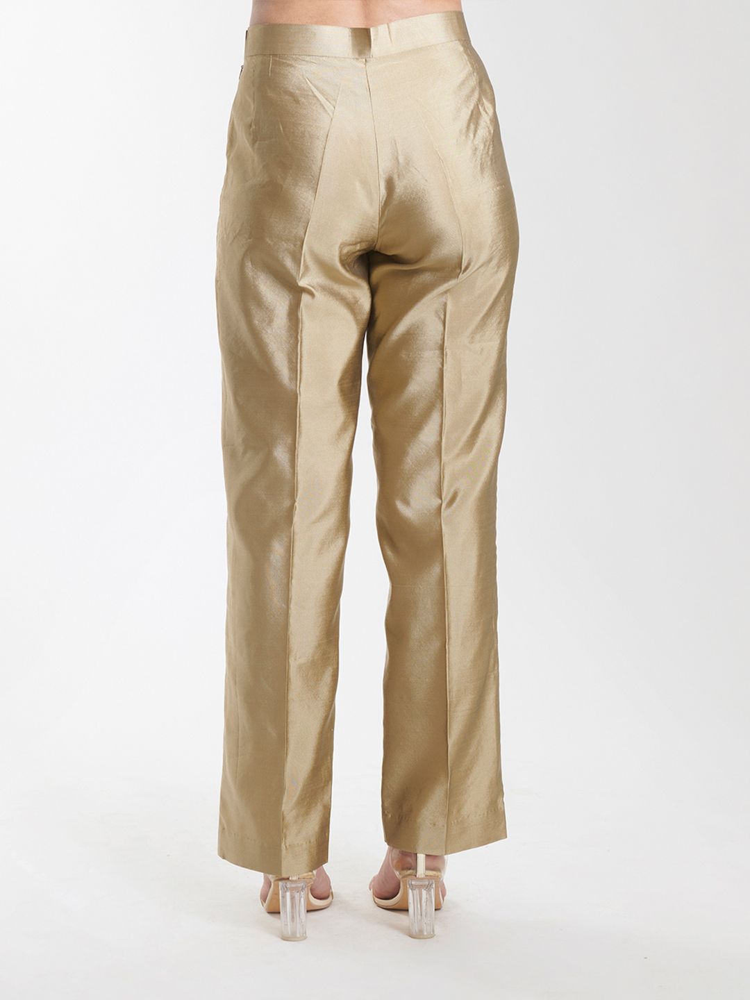Women Silk Comfort fit Mid Waist Trousers