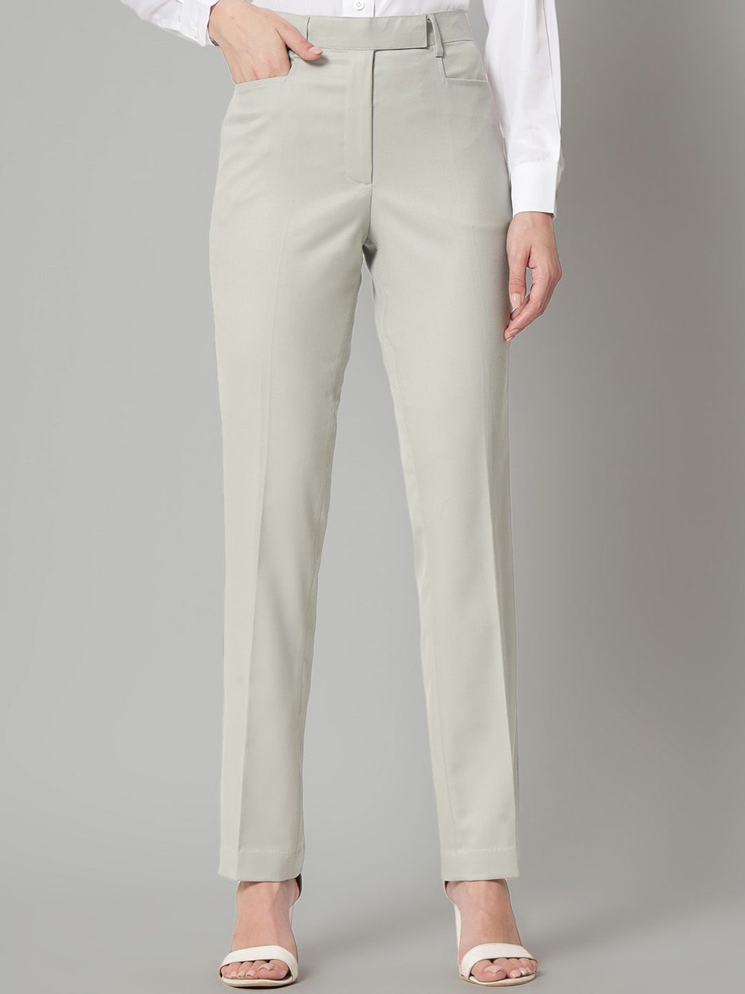 Women Original Regular Fit Mid-Rise Formal Trousers
