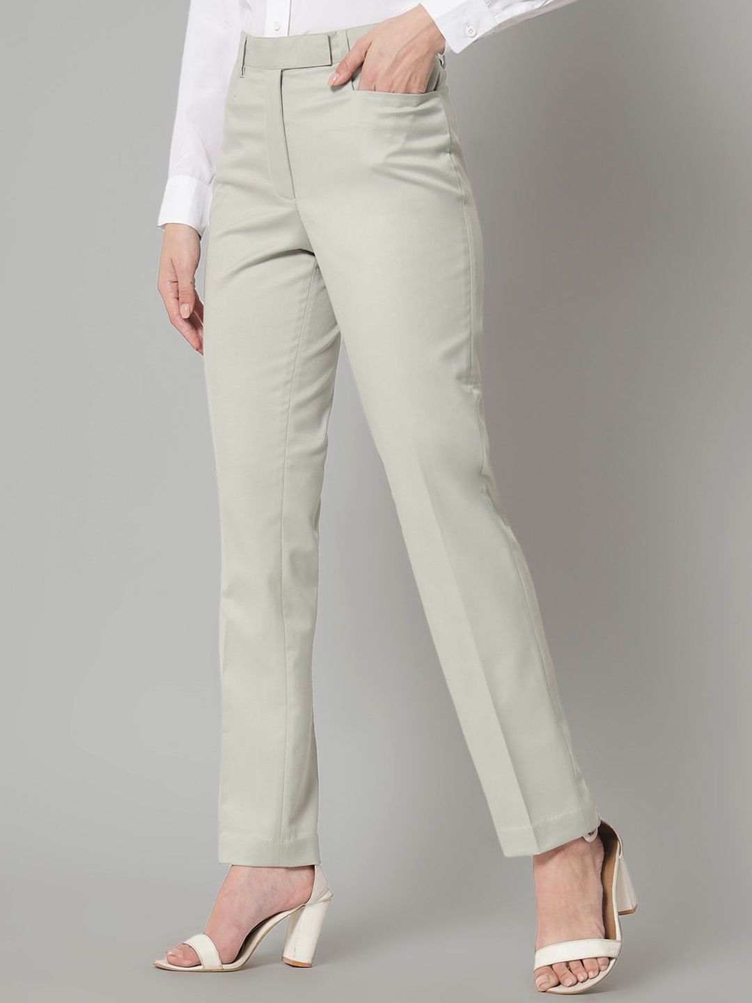 Women Original Regular Fit Mid-Rise Formal Trousers