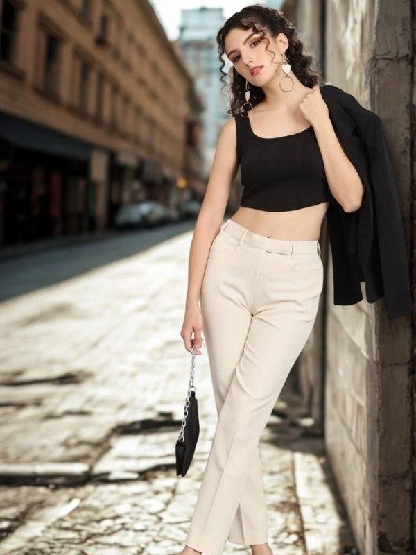 Women Comfort Mid-Rise Slim Fit Chinos