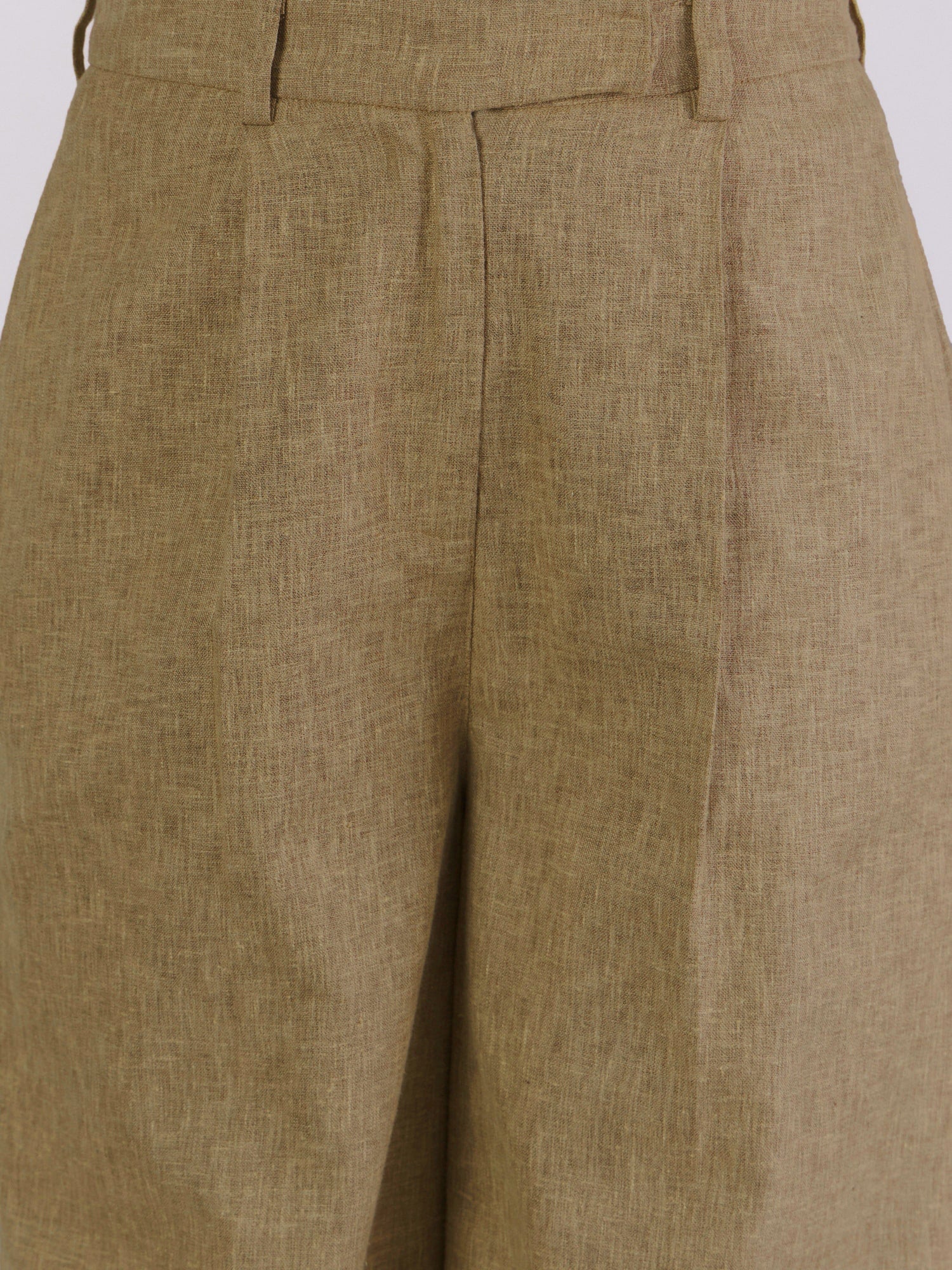 Earthy Yellow High-Waisted Wide-Leg Trousers