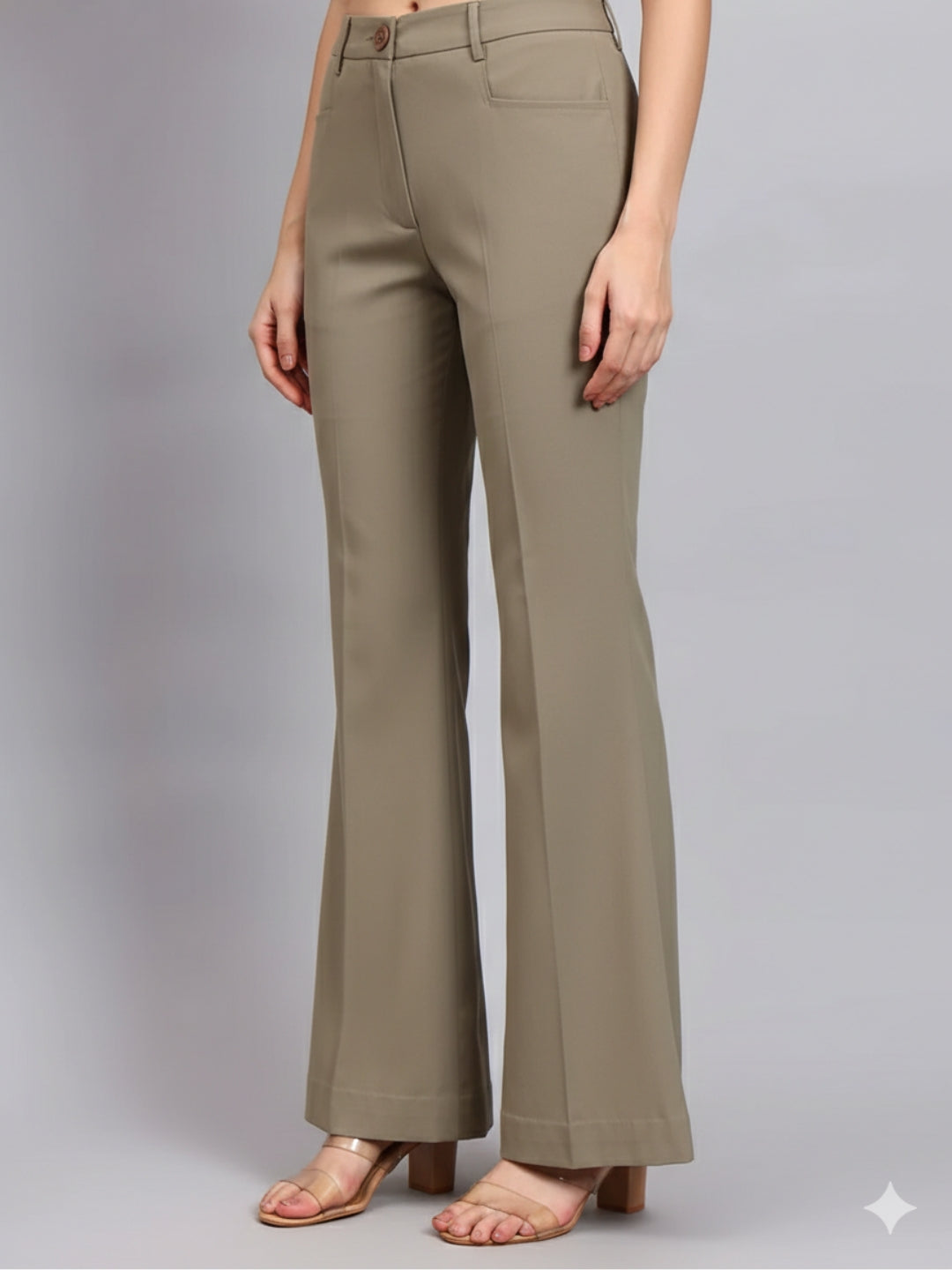 Women Green High-Rise Trouser Women Green High-Rise Trouser