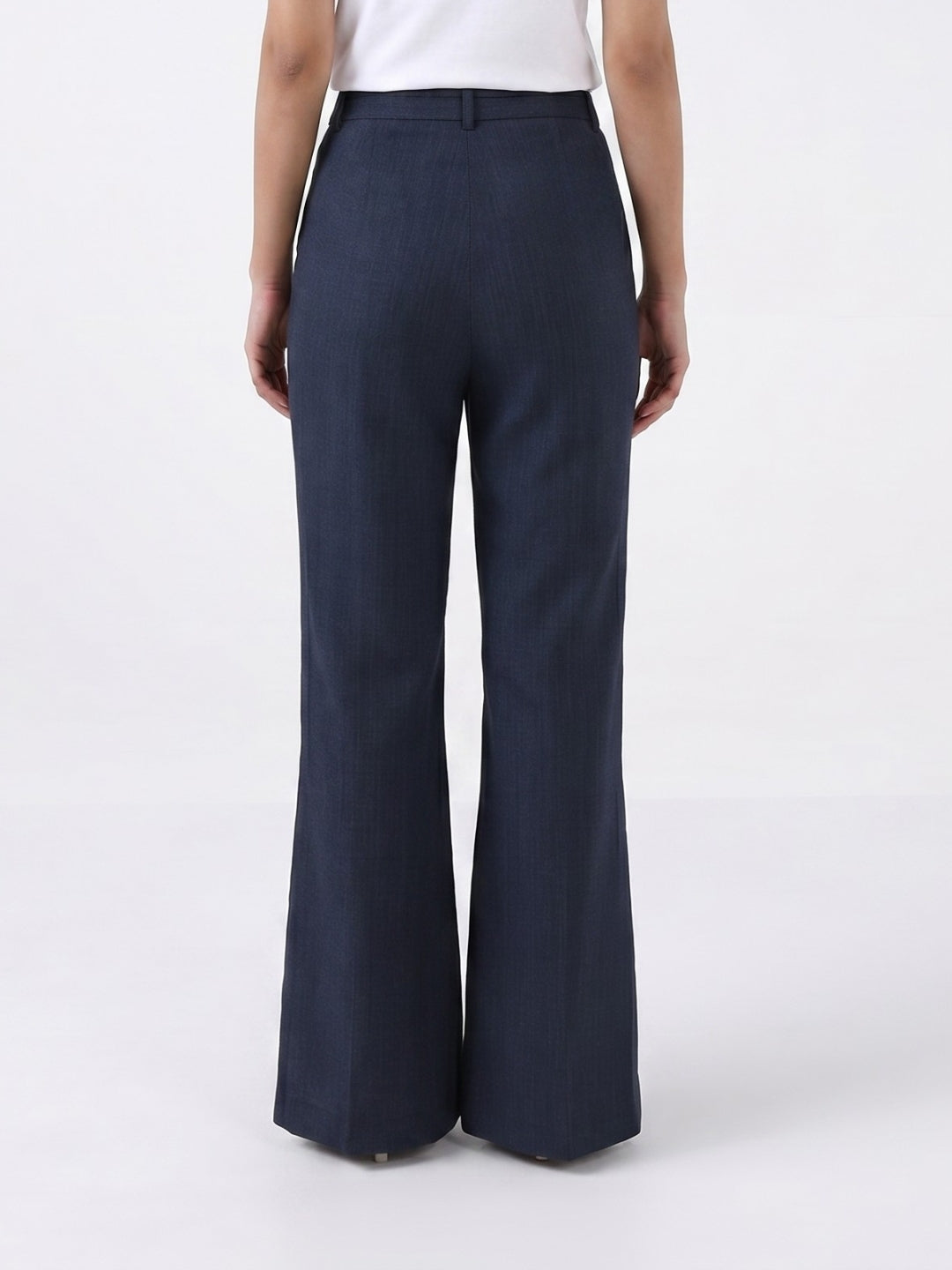 Women Navy Blue High-Rise Trousers