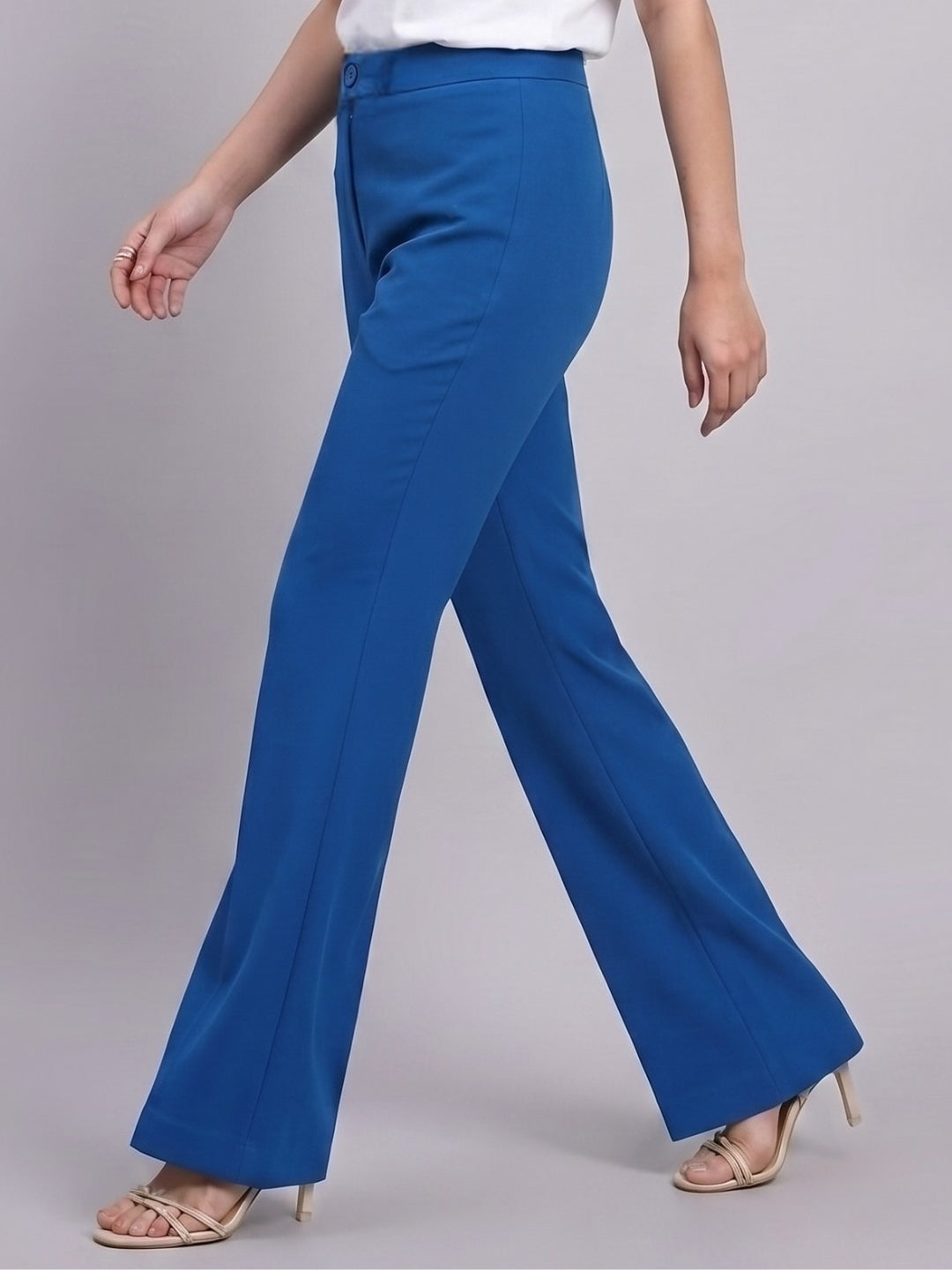 Women Ink Blue High-Rise Trousers