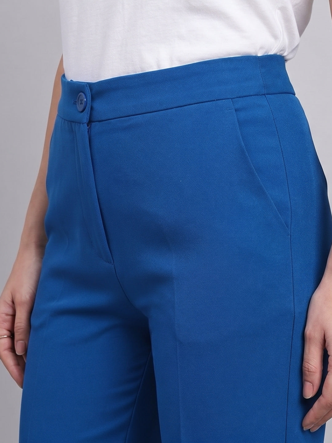 Women Ink Blue High-Rise Trousers