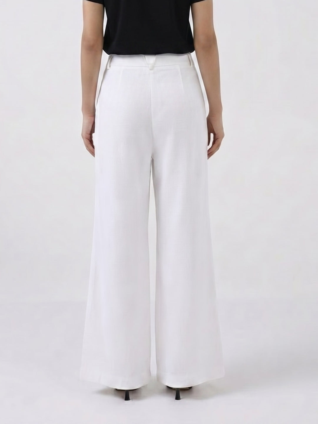 Women White High-Rise Trousers