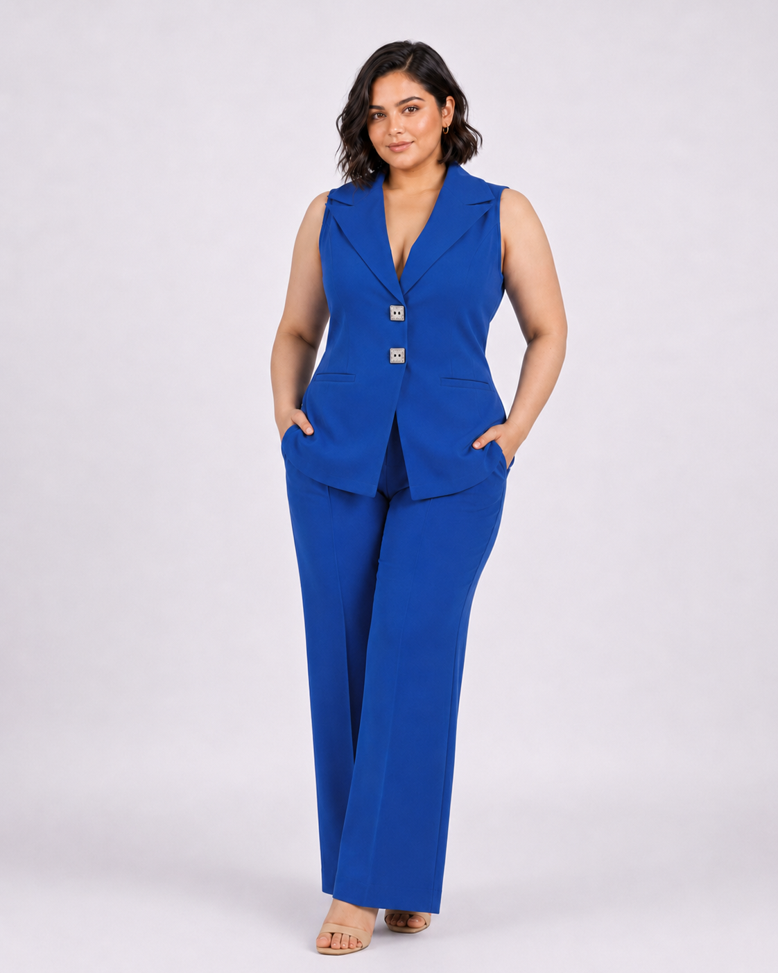 Women Ink Blue Halter Neck Co-Ord set