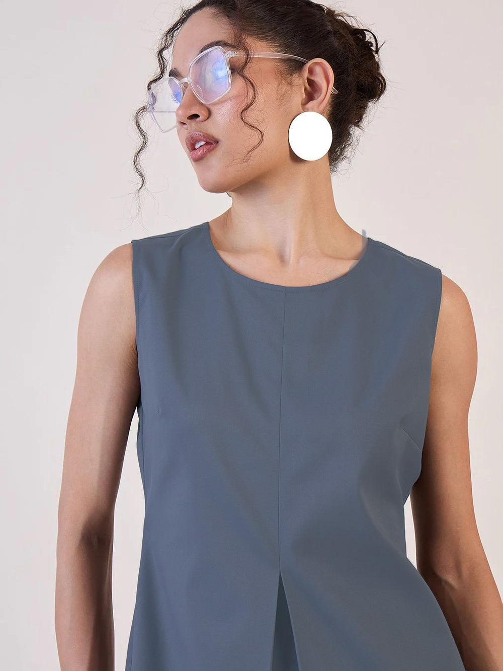 Women Round Neck Top With Straight Trousers