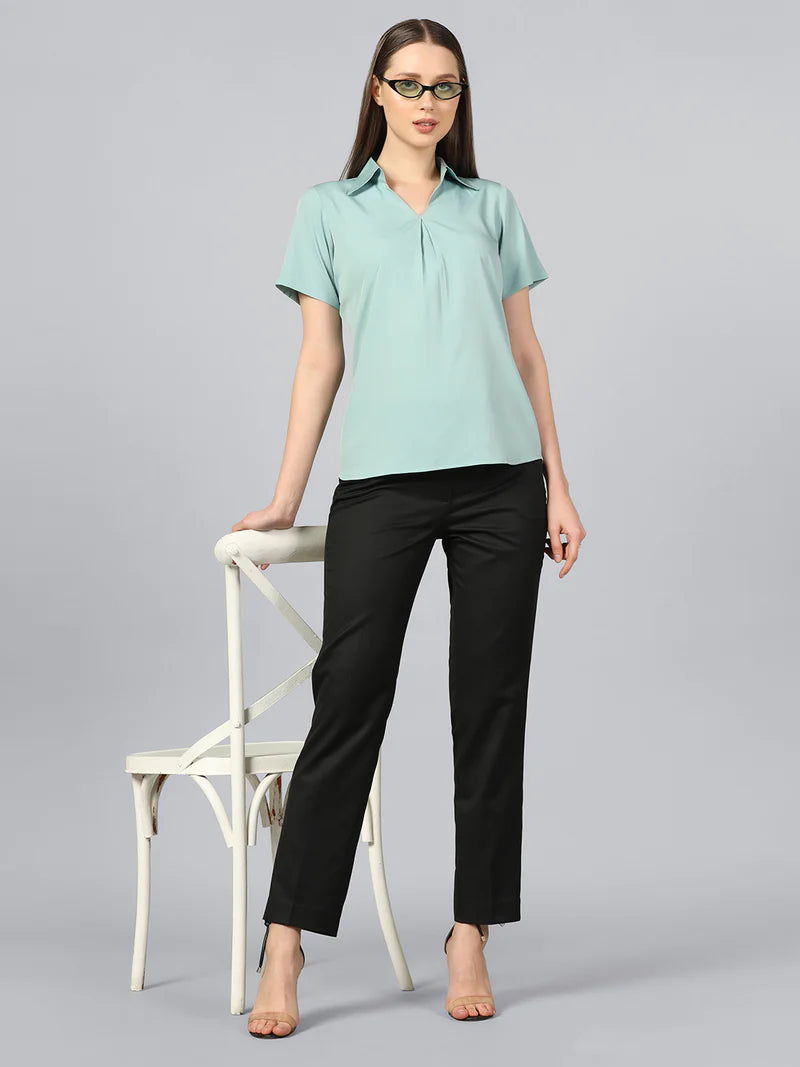 Crepe Top With Regular Fit Trouser