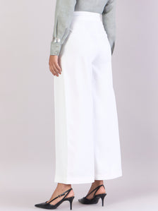White Inverted Pleats High Waist Trouser
