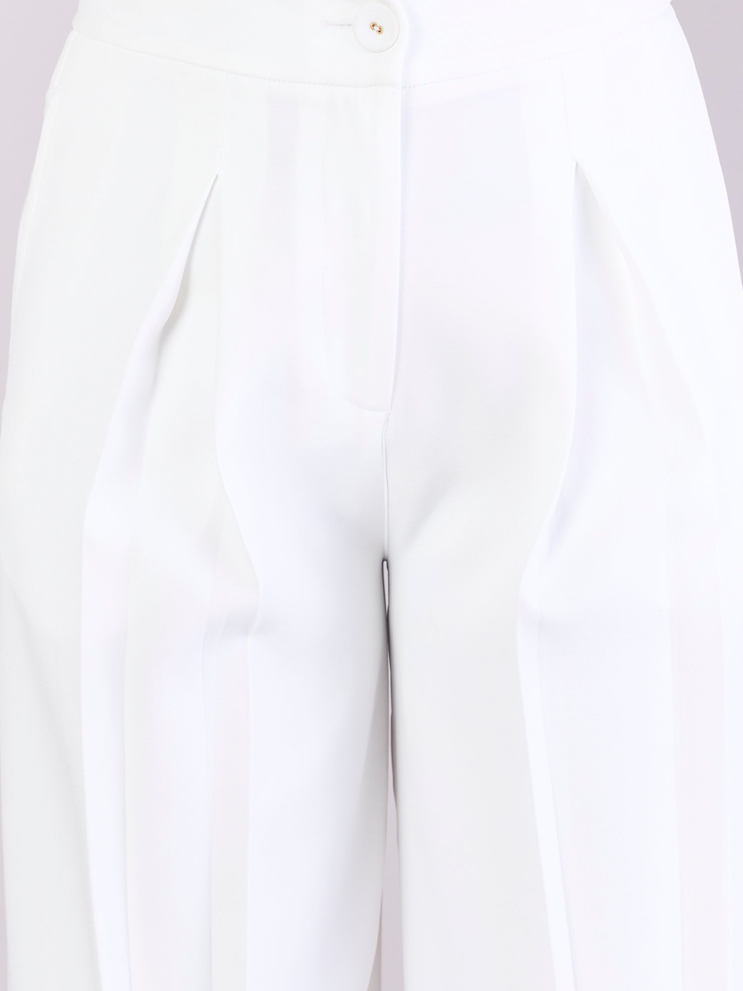White Inverted Pleats High Waist Trouser