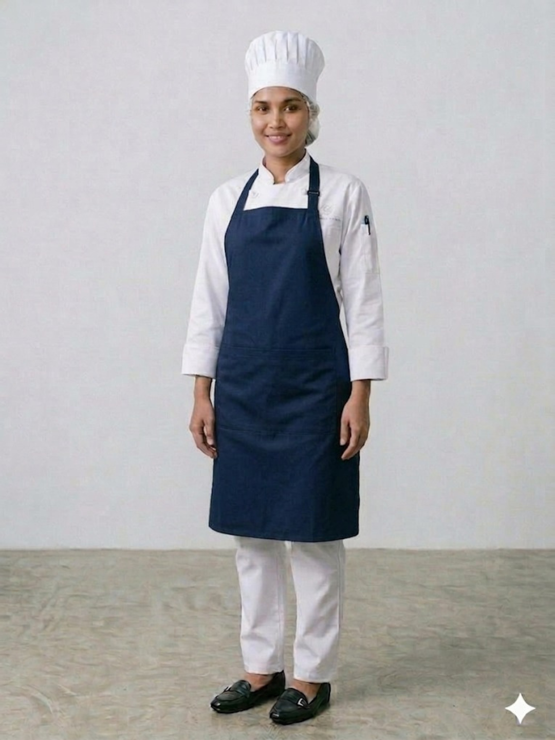 Women Navy Blue Chef Apron