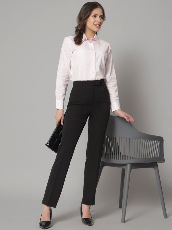 POUR FEMME Exclusive Design Mid Waist Ankle Length Business Trouser  Womens Pant with Fine Quality Belt  Pour Femme India