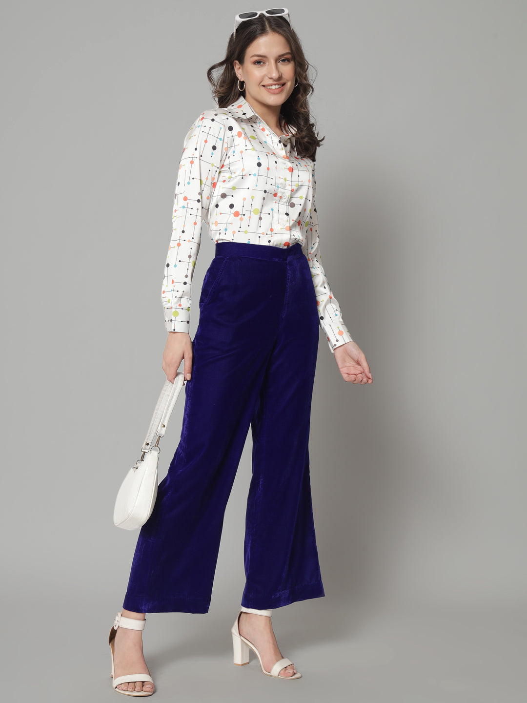Comfortable Velvet Trouser- Blue1