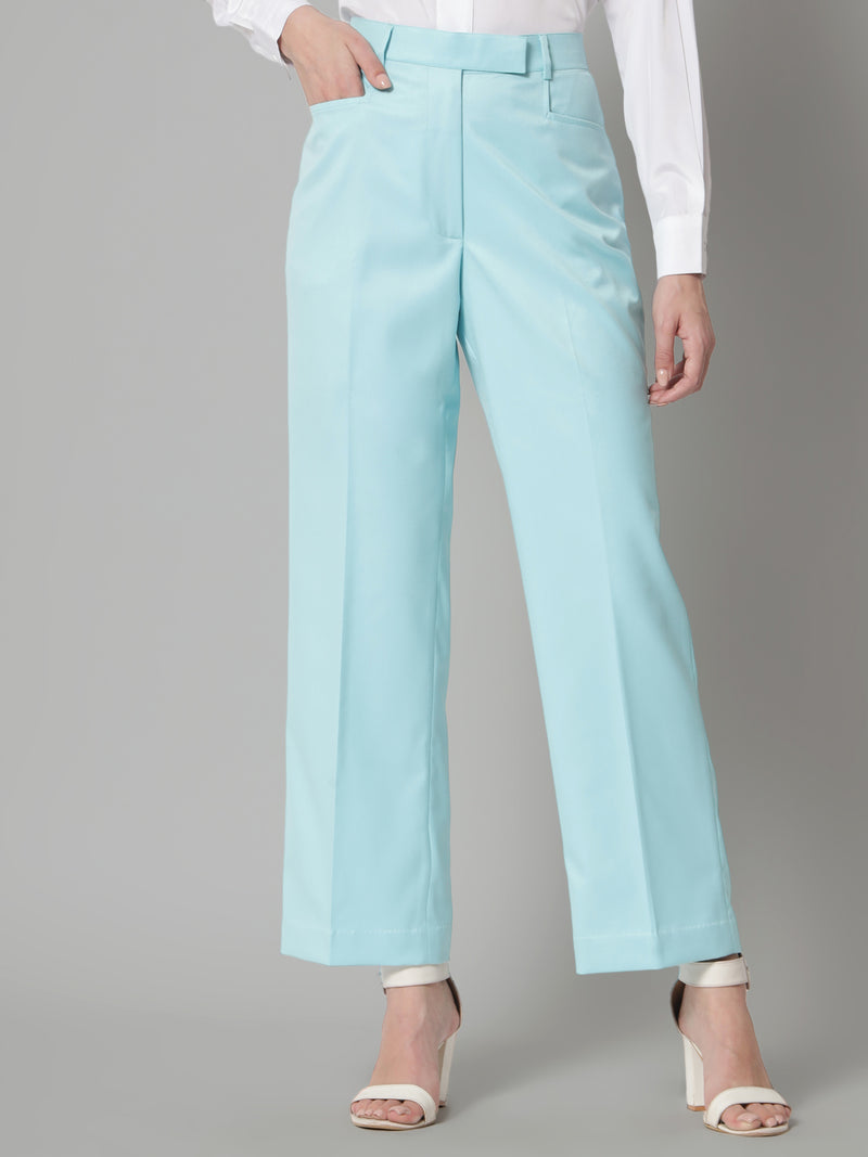 Poly Cotton Formal Trouser - Sky Blue