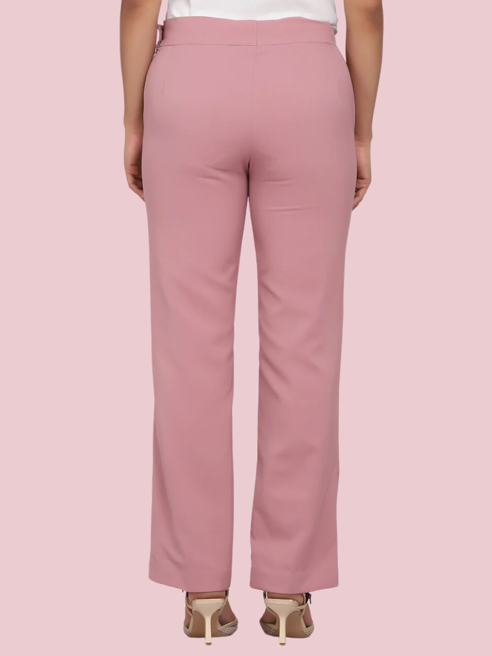 Poly Crepe Pink Trousers- Women's Office Wear